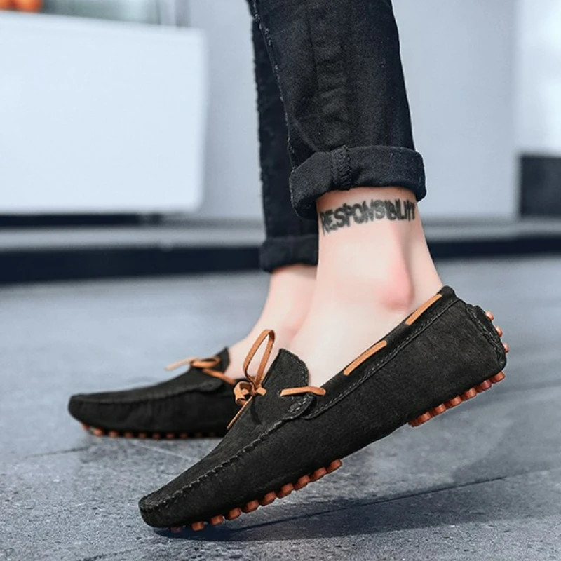Men’s Casual Shoes Breathable Suede Loafers Moccasins Slip on Driving Flats