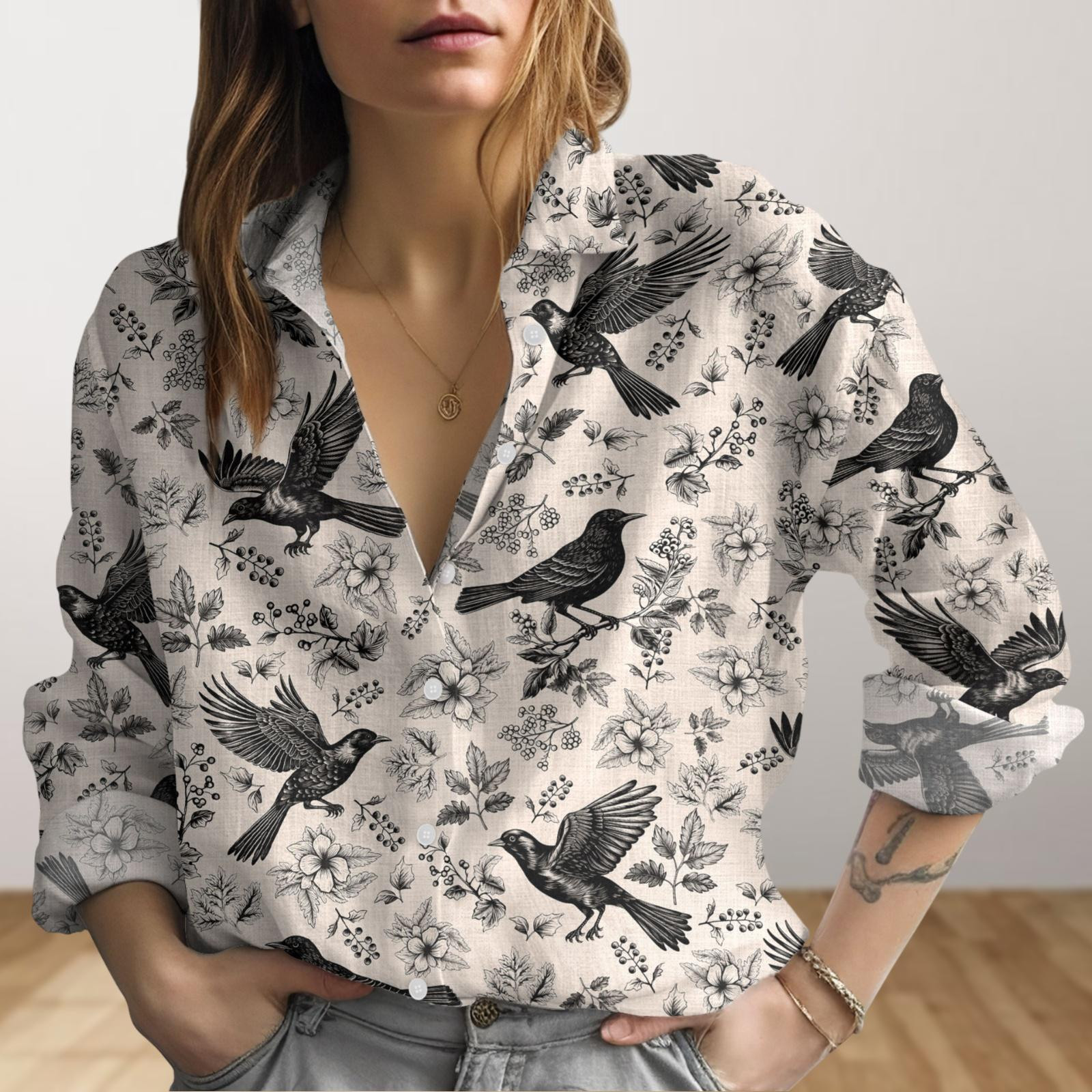 Starling Bird Blouses Shirt Bird Shirt Bird Lover Women Blouses Shirts