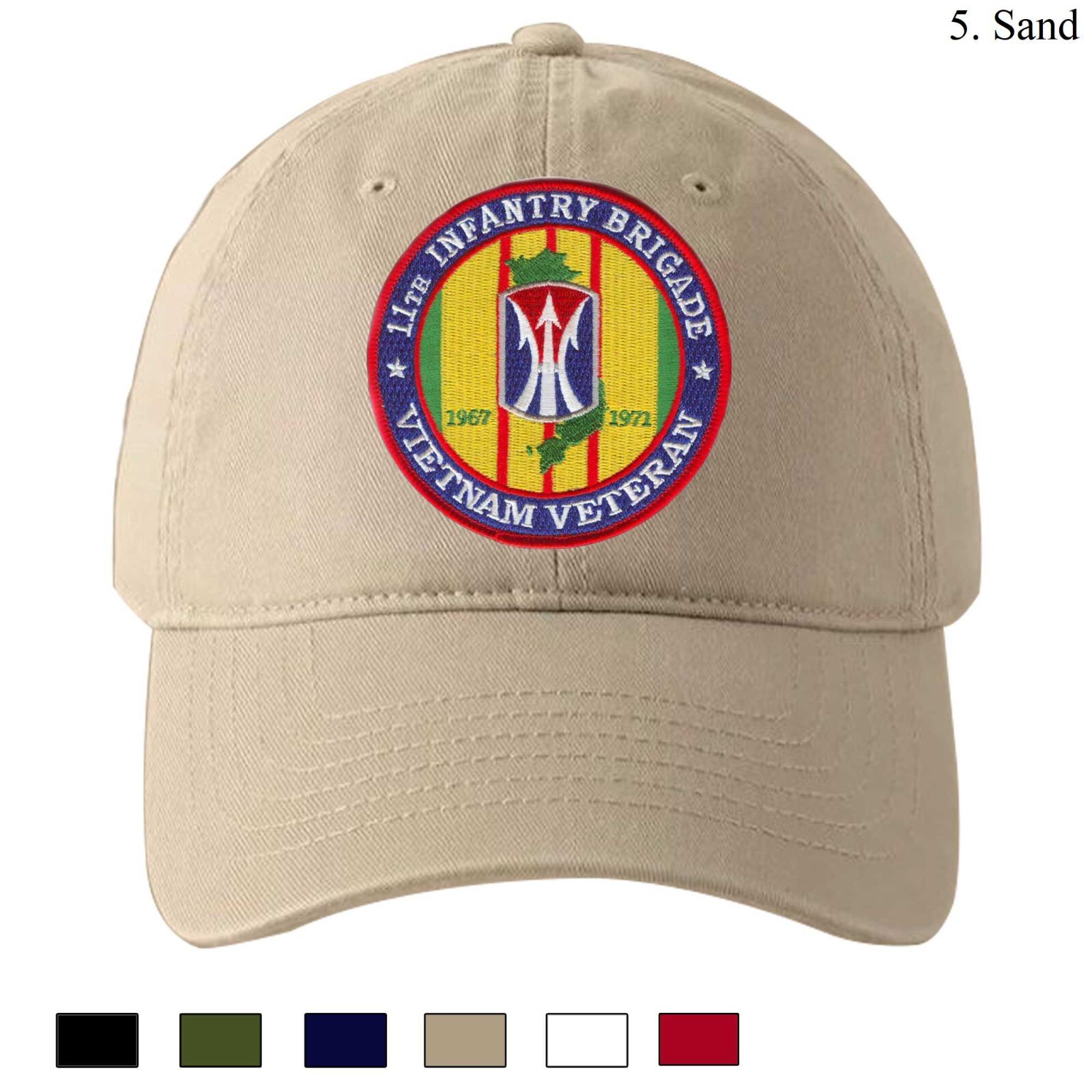 Embroidered Hat 11th Infantry Brigade Vietnam Veteran, Veteran Cap, Gift Idea