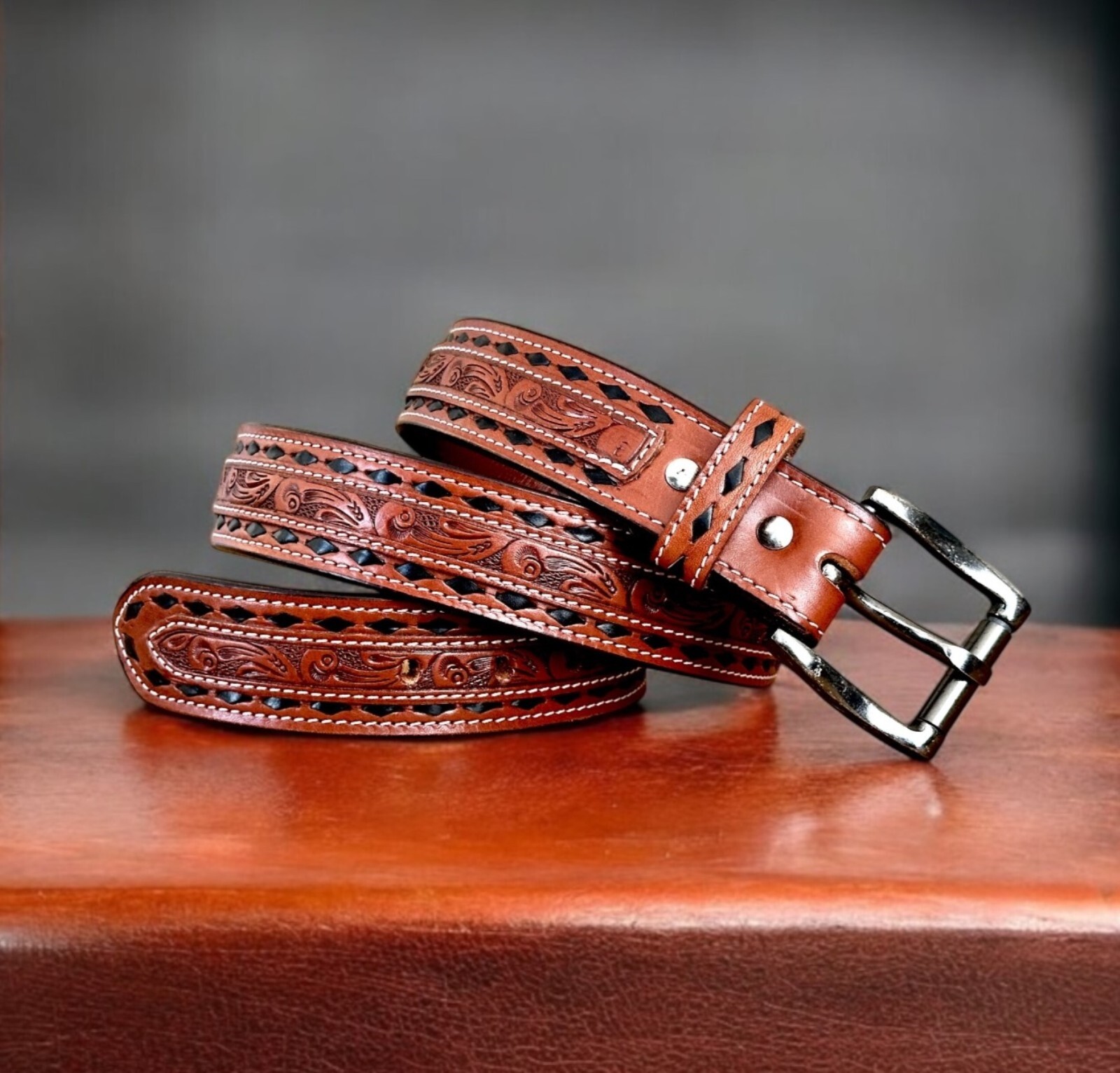 Handmade Heavy Duty Leather Work Tool Gun Belt 1.5″ Thick Belt Removable Buckle