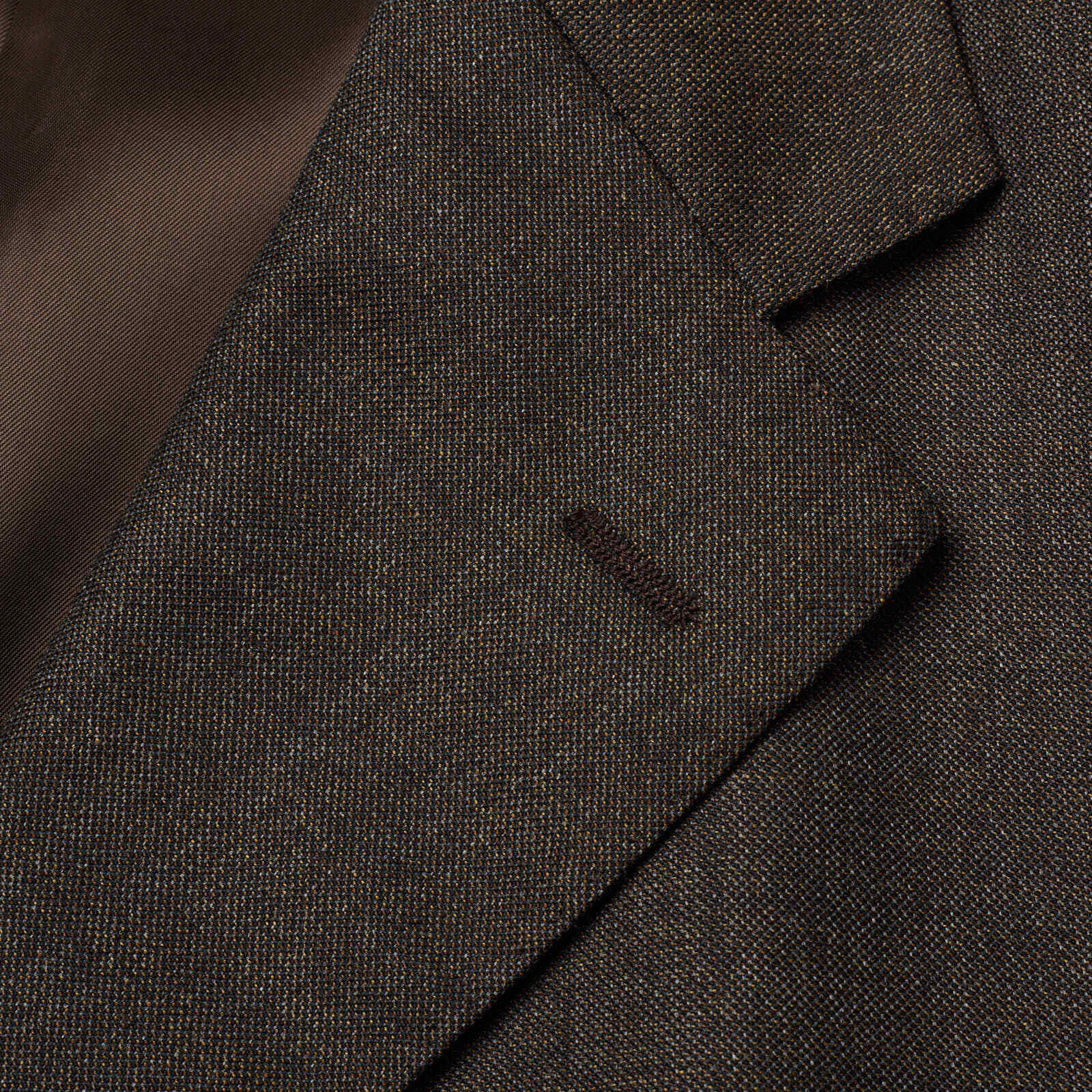 VANNUCCI Milano Brown Virgin Wool Super 100’s Suit EU 58 NEW US 46