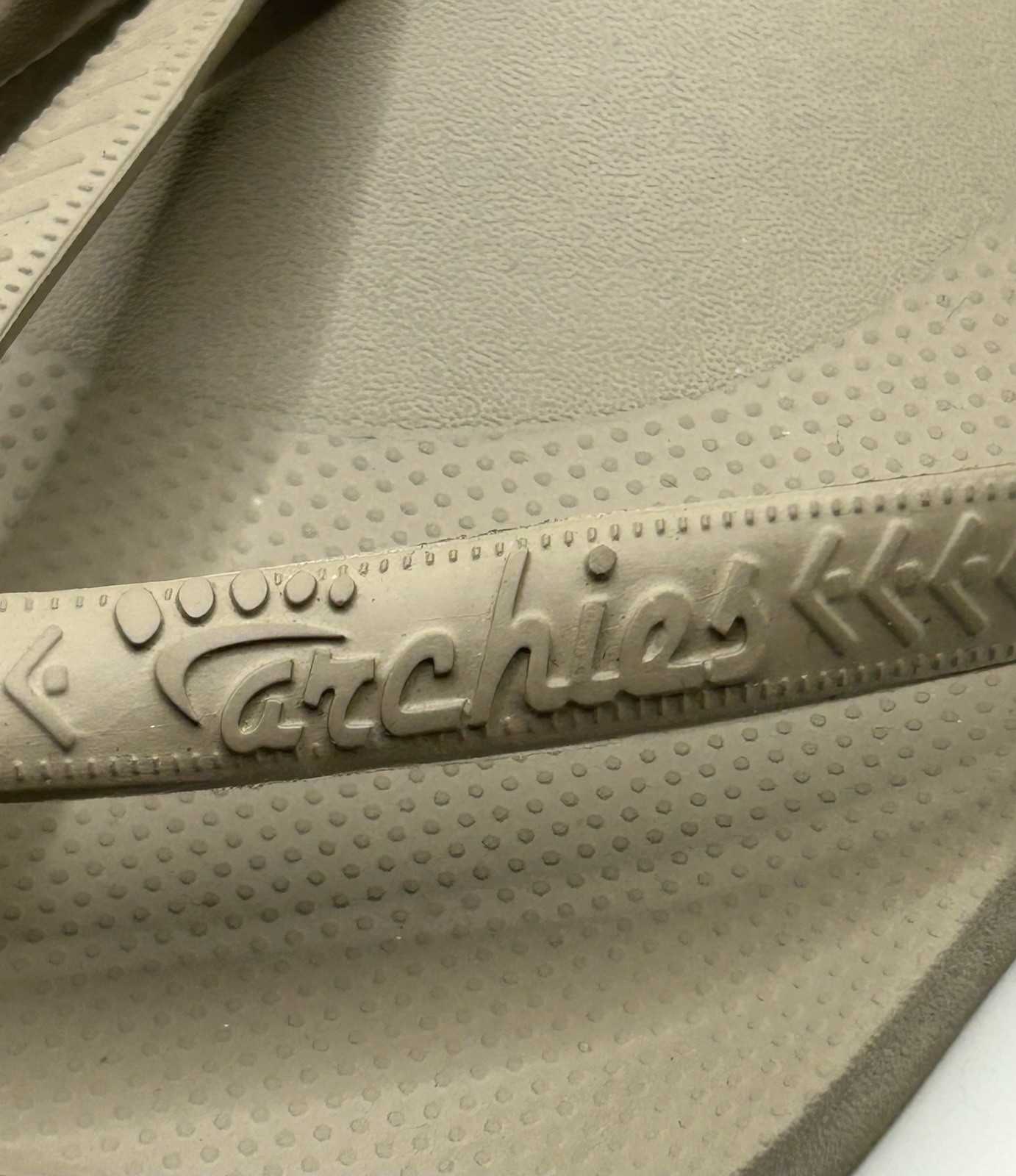 Archies Arch Support Flip Flops Beige/Brown Womens 10 Mens 9 Orthotic Sandals
