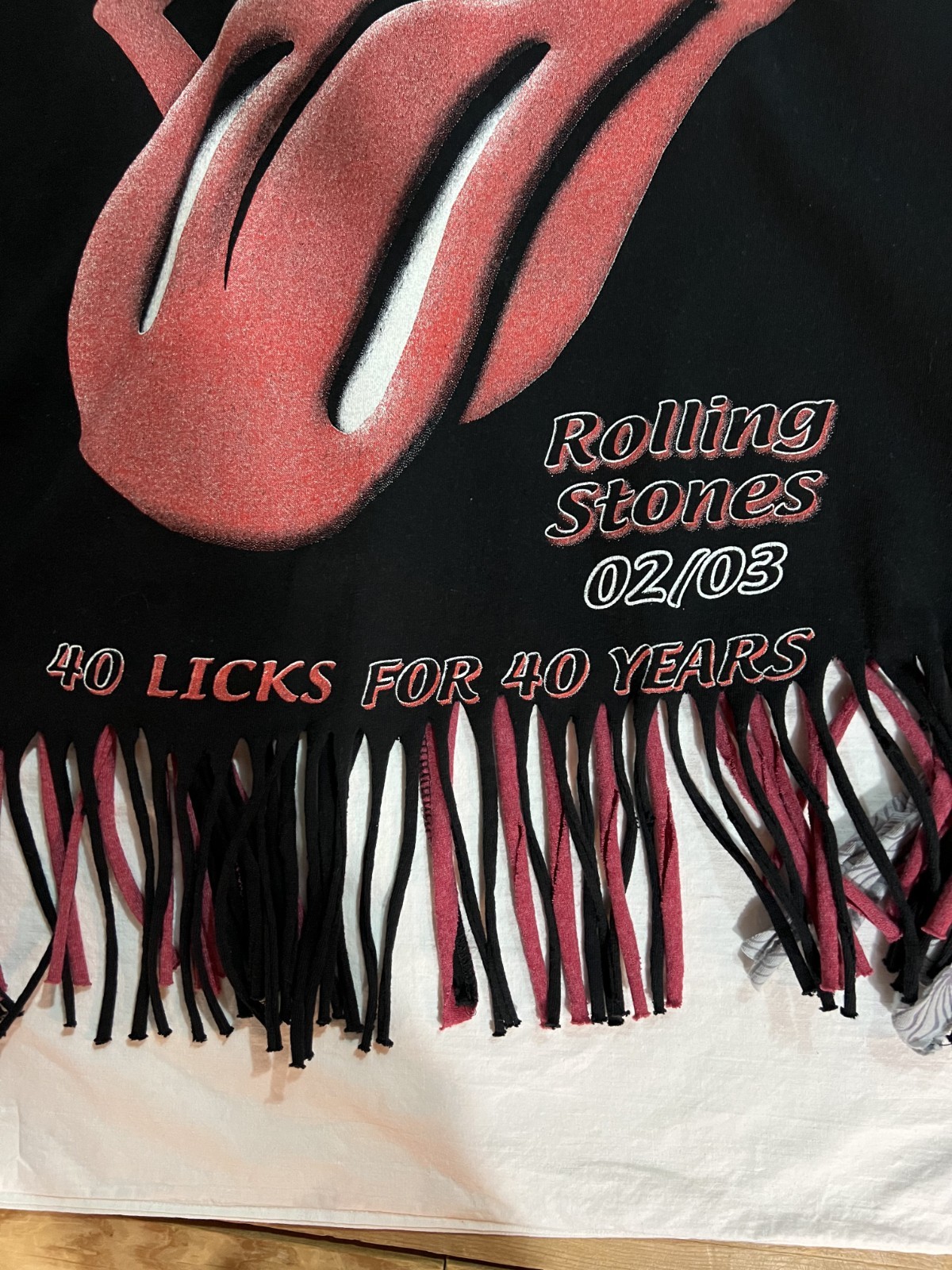 Handmade Skirt From 2003 Rolling Stone T-shirt Twist Waist Fringed Free Size REG