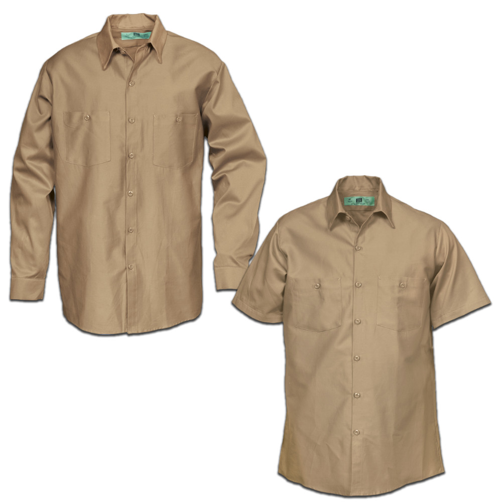 Reed Work Shirt Short Long Sleeve Button Up 100% Cotton Industrial Uniform #S