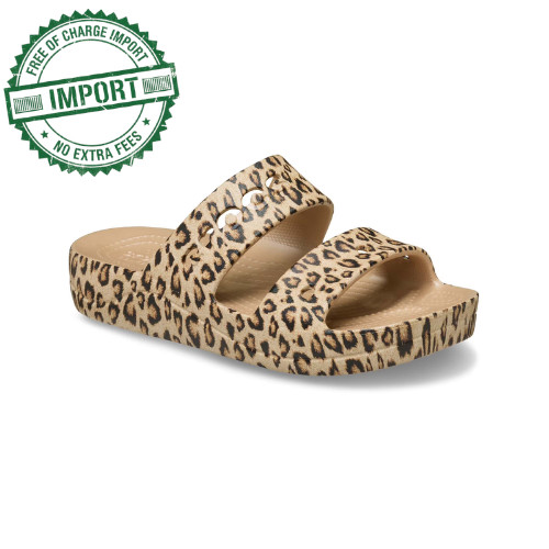 Crocs Adult Women’s Baya Platform Slide Sandal Comfortable Leopard/Gold. New US