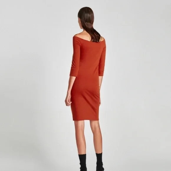 Zara Ponte Di Roma Bodycom Midi Dress