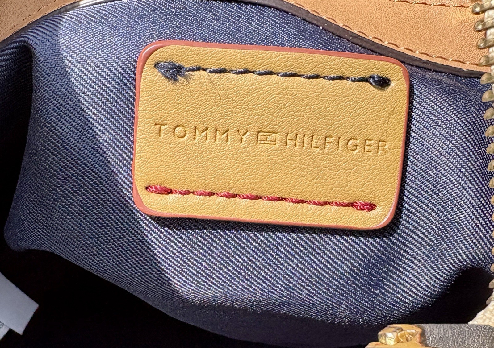 Tommy Hilfiger Coin with Chain Monogram Jacquard Travel Tote Khaki Tonal Logo
