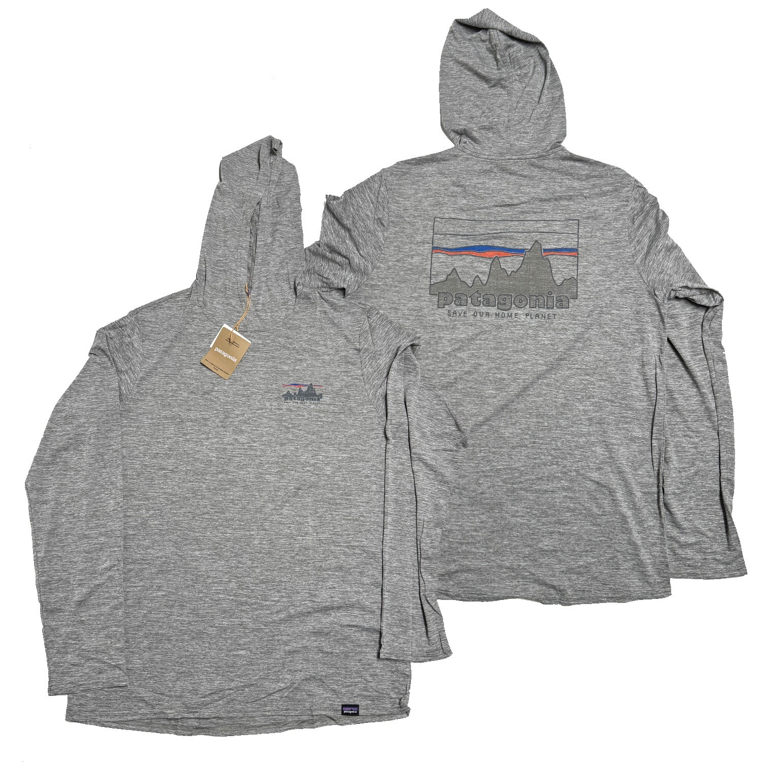 Patagonia Men Capilene Cool Daily Graphic Hoody L/S T-shirt ’73 Feather Grey