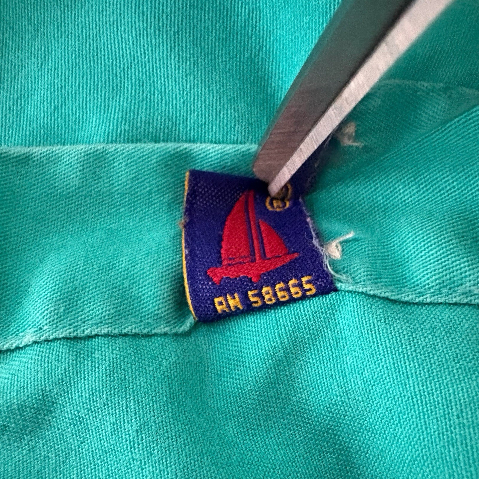 Vtg Norsport Men XXL Tall Teal Shirt Sailboat Retro Preppy Logo Embroidered (813