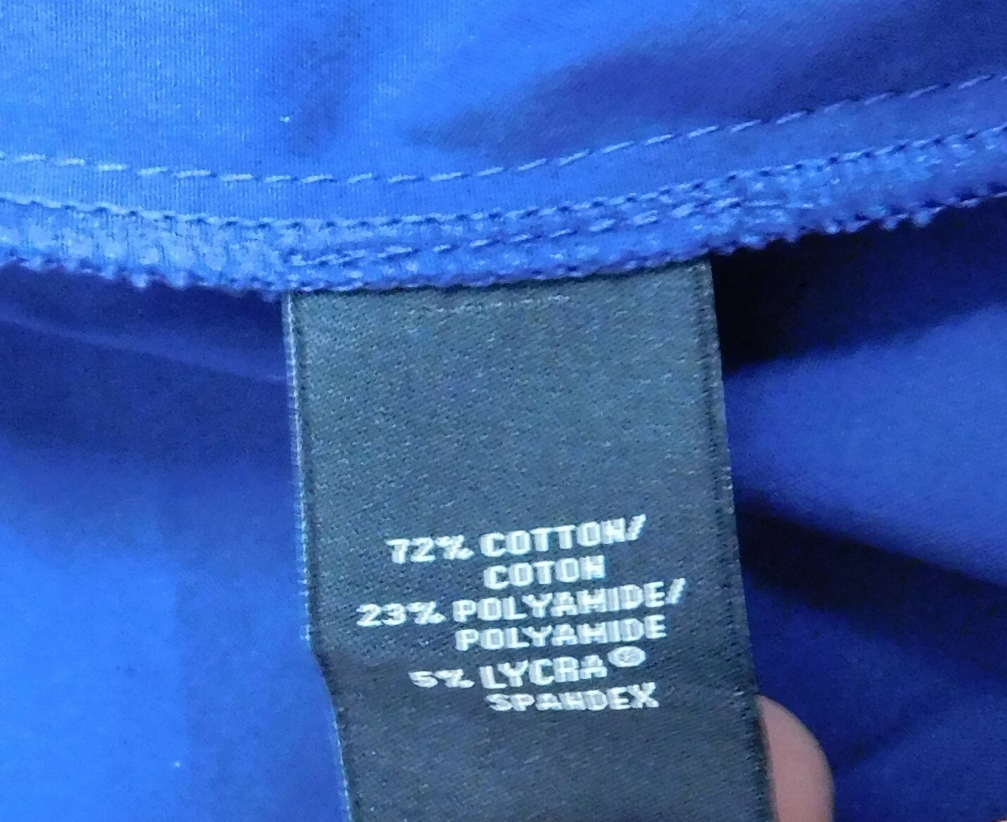 LaFayette 148 New York Navy Blue Stretchy Button Down Blouse sz 6