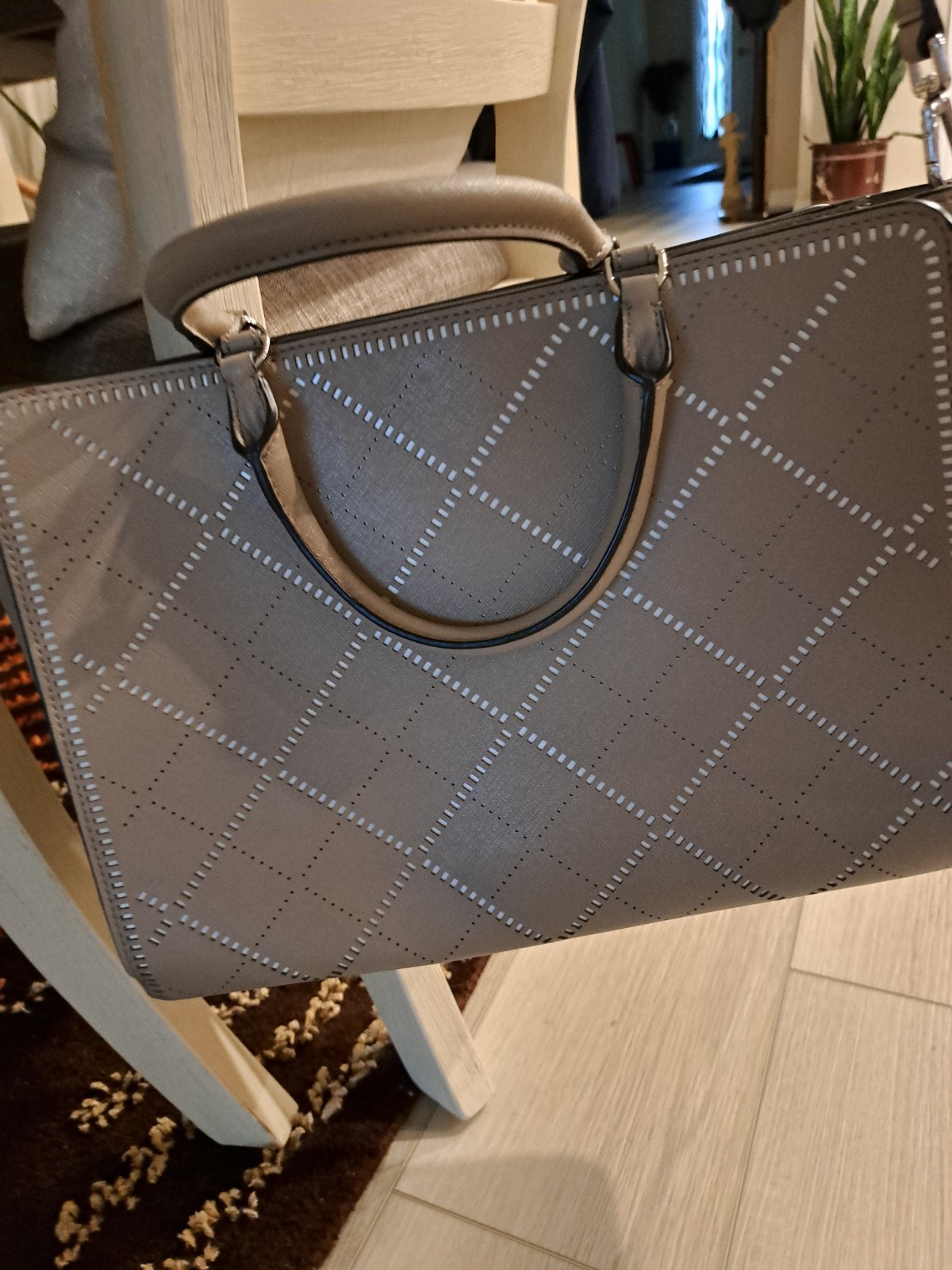 Tory Burch French Gray Robinson Crosshatch