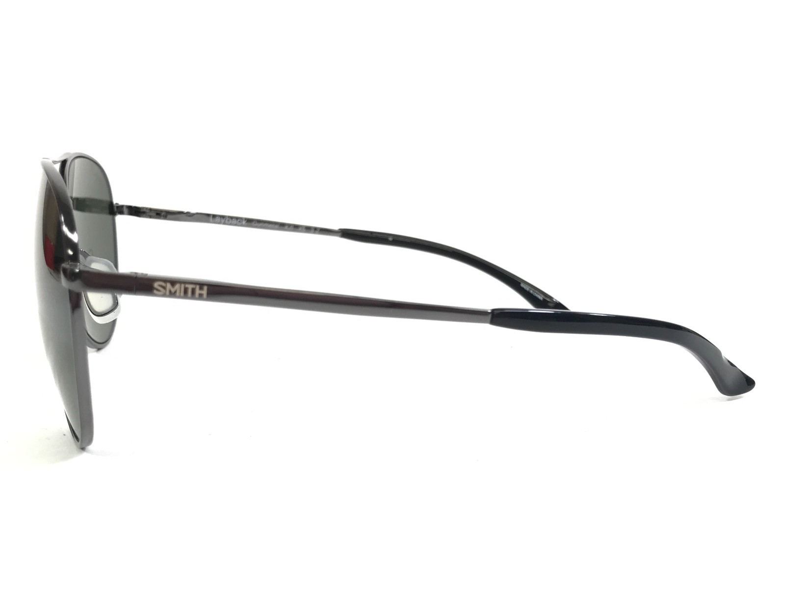 Smith Sunglasses Layback KJ1 X5 Gunmetal Frames with Dark Green Polarized Lenses
