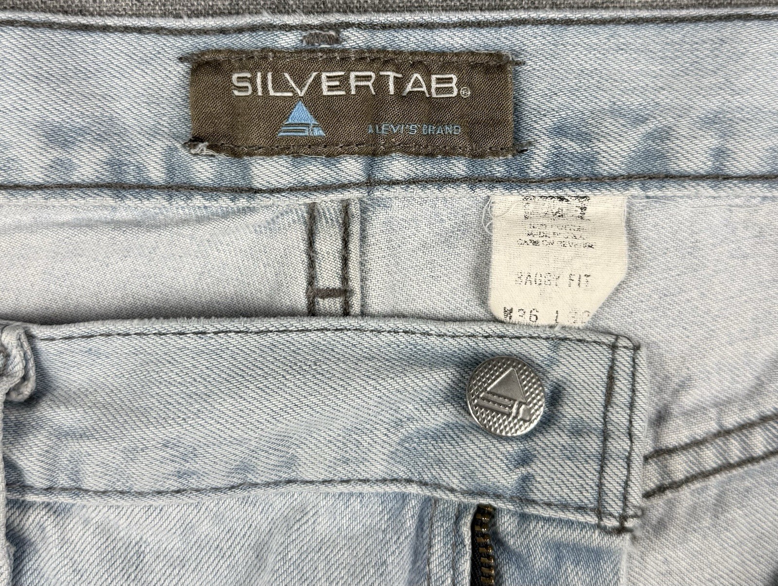 Levi’s Silvertab Baggy Fit Jeans Mens 36×32 Light Wash Vintage USA Made