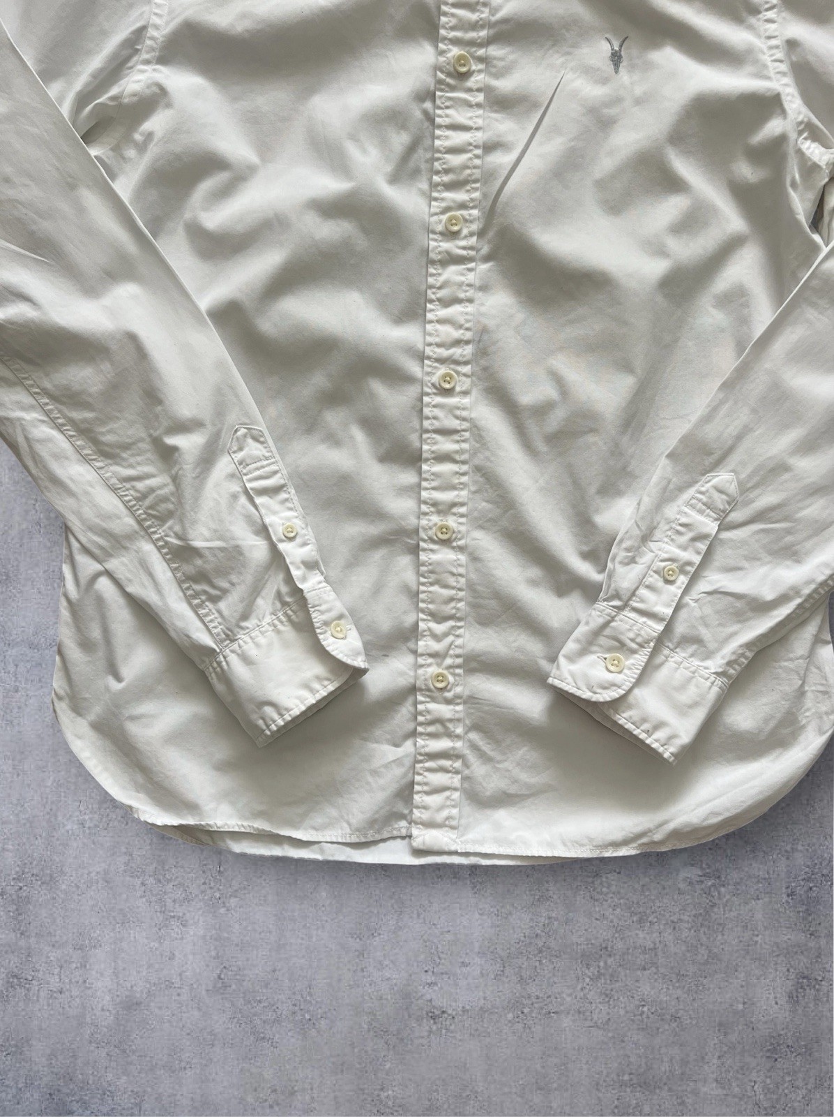 AllSaints Riviera LS Shirt White Cotton Button Up Men’s Size M Casual