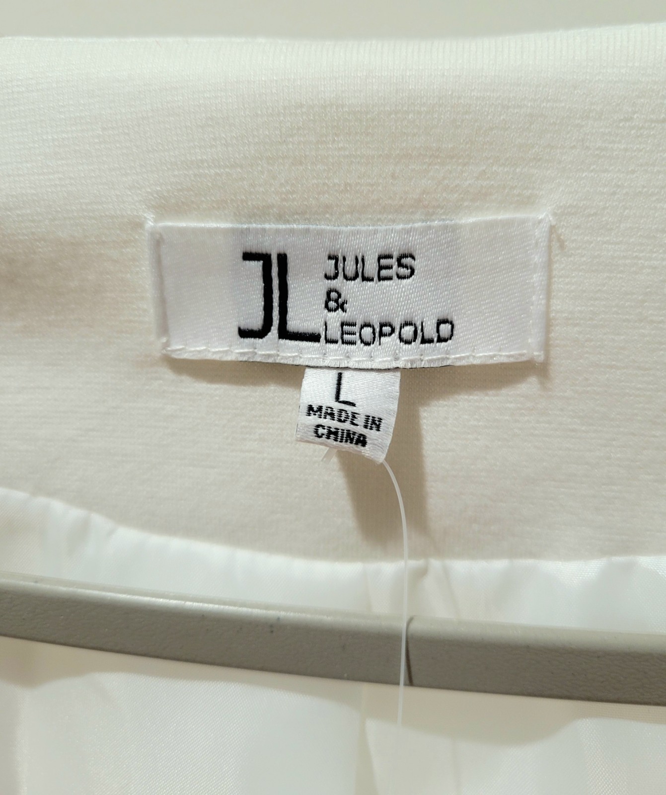 NWT Jules & Leopold Open-Style Zipper Detail White Blazer Fully Lined Size L