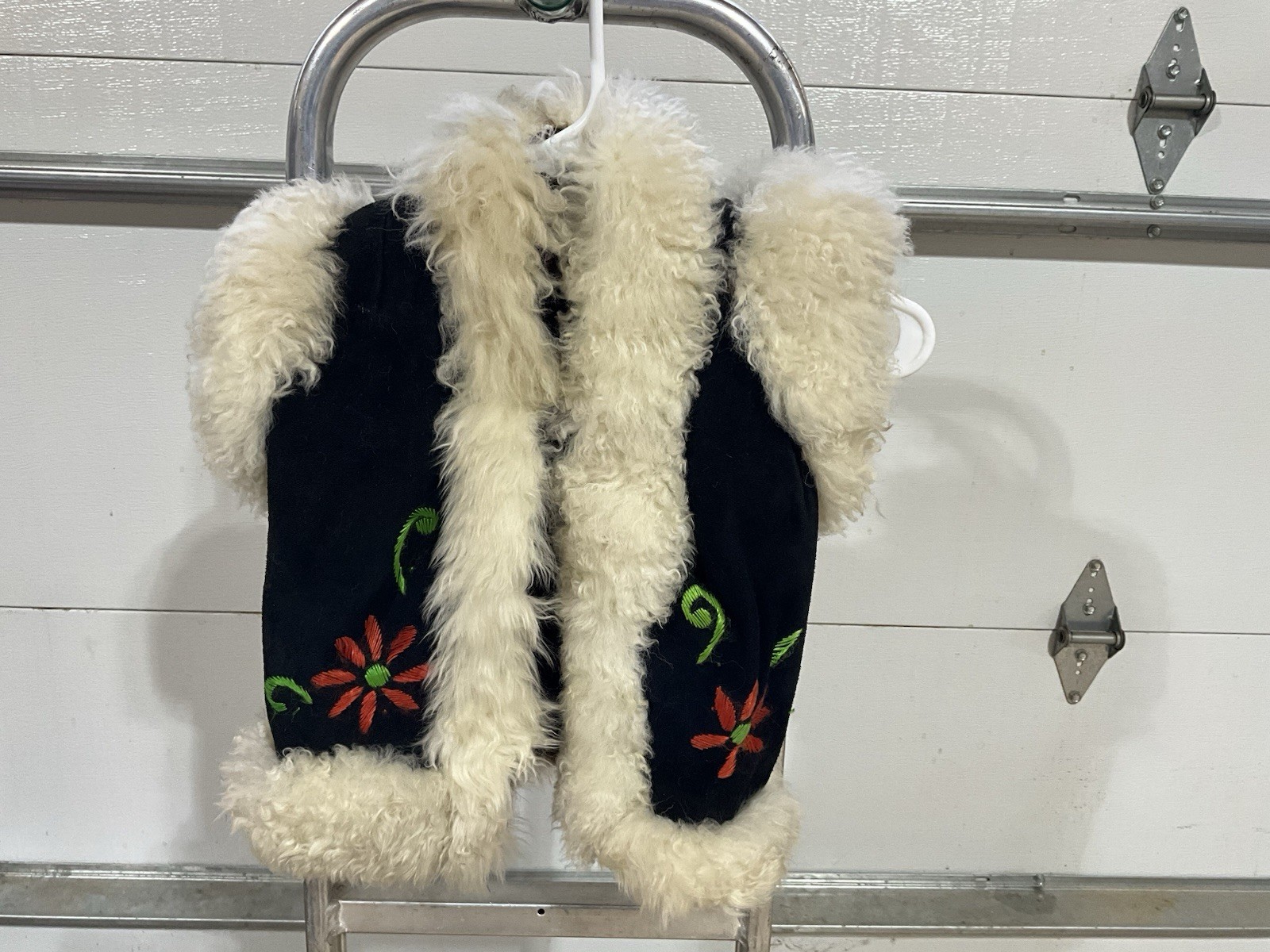 Vintage Afghan Sheepskin Kids Waistcoat.