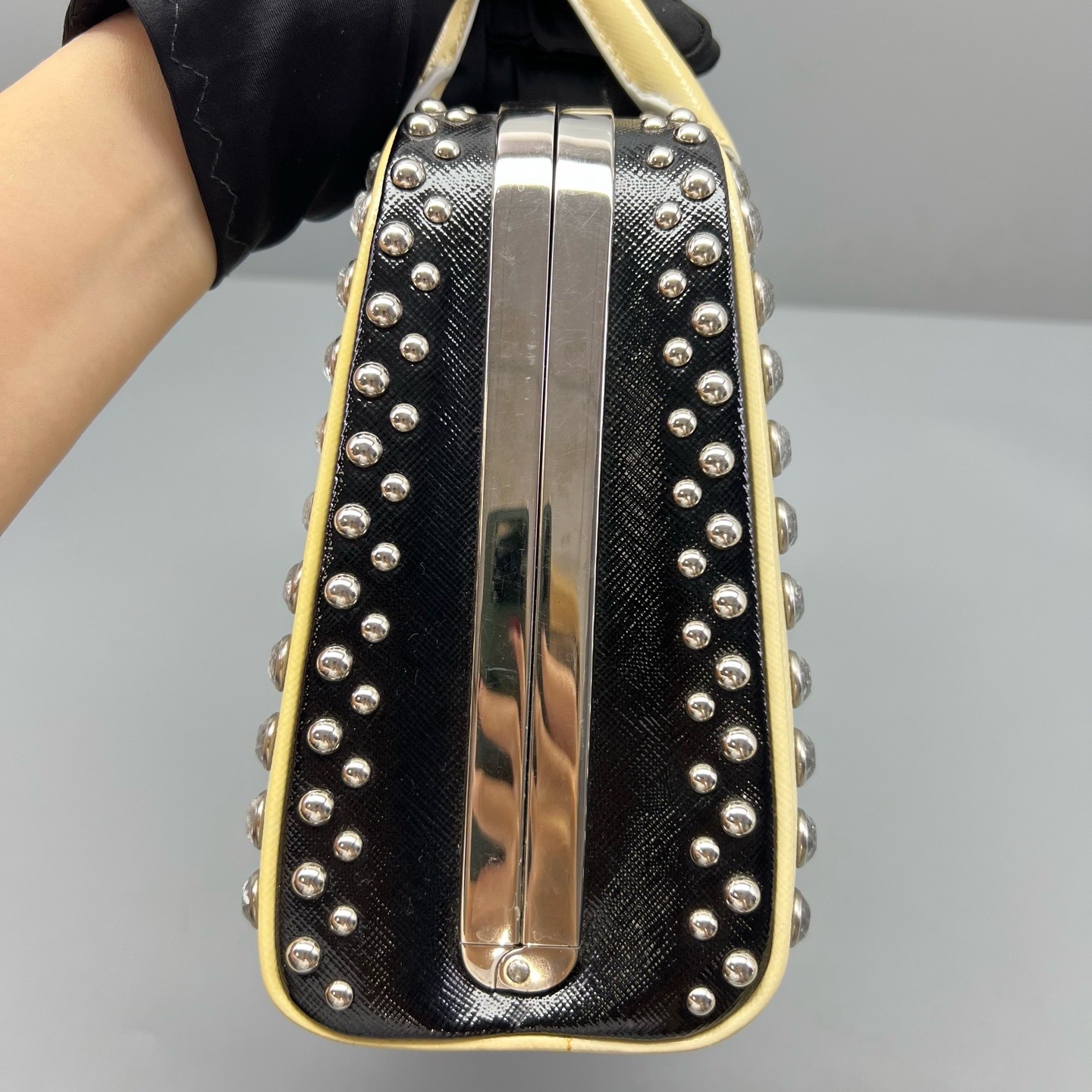 Prada Pre-Owned Authentic Satchel Yellow 26*18*9cm Free Tracked Shipping