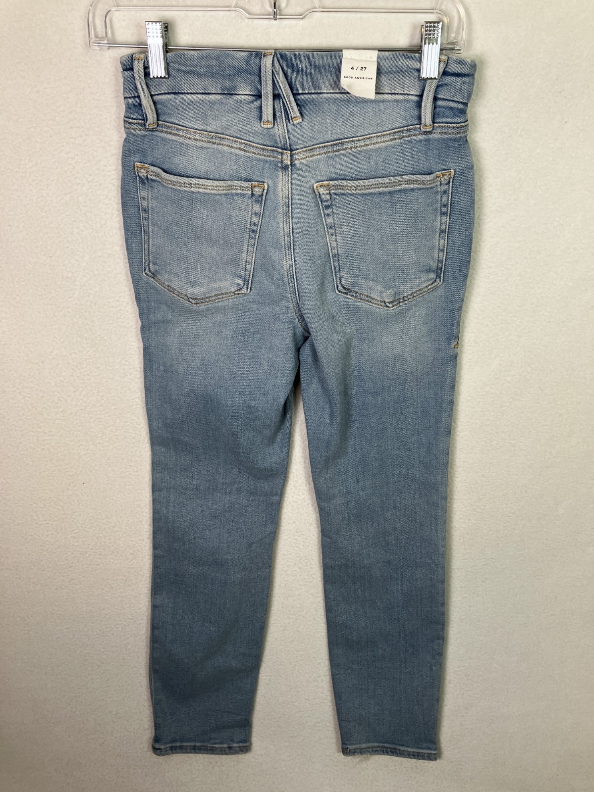 Good American Good Legs Cigarette Straight Leg Jeans Size 4/27 Light Indigo NWT