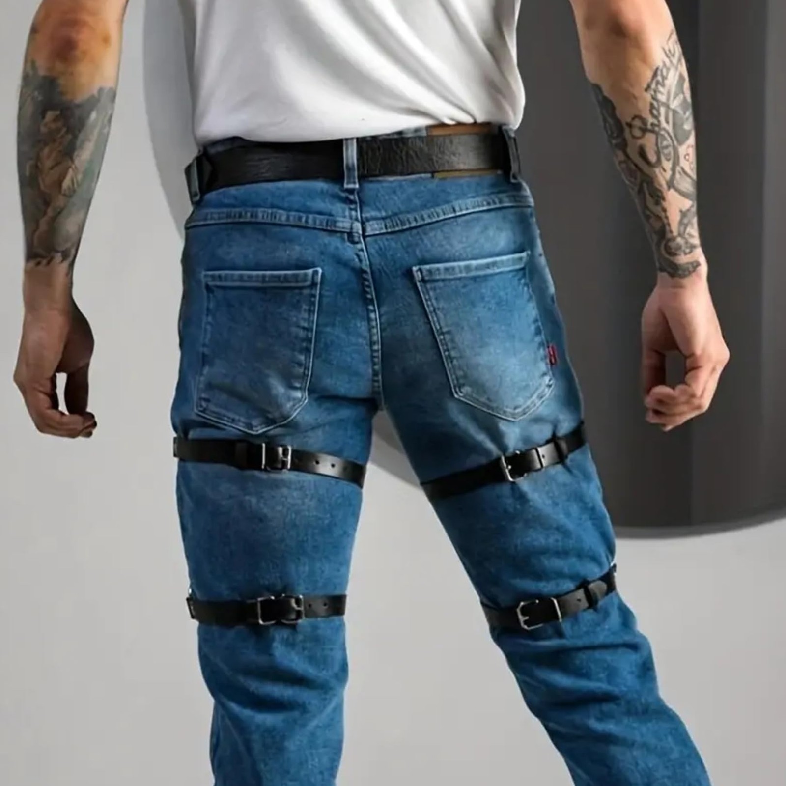 Men Harness Belt Waist Leg Thigh Garter Men’s PU Leather Caged Thigh Holster …