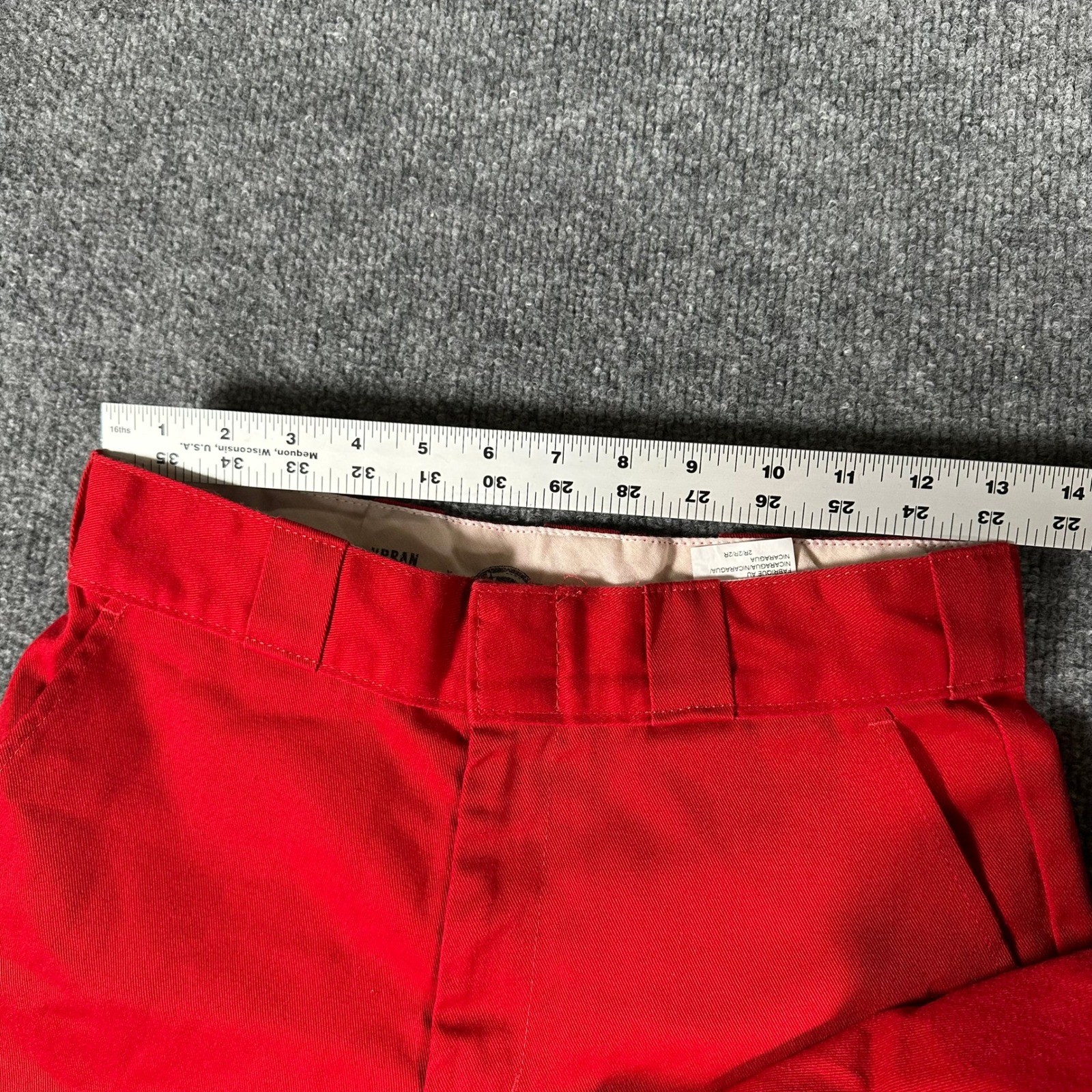 Dickies Pants Mens Size 28×26 Red Straight Leg Flat Front Casual Workwear