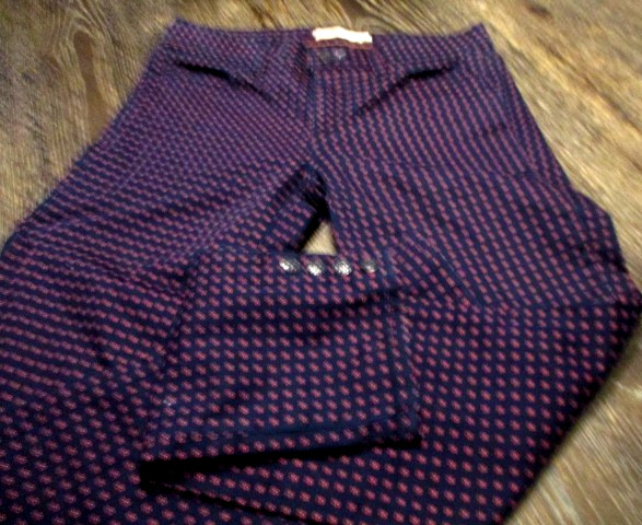 TORY BIRCH NAVY JEANS WITH RED & BUTTON ACCENTS, WOMEN SIZE 26