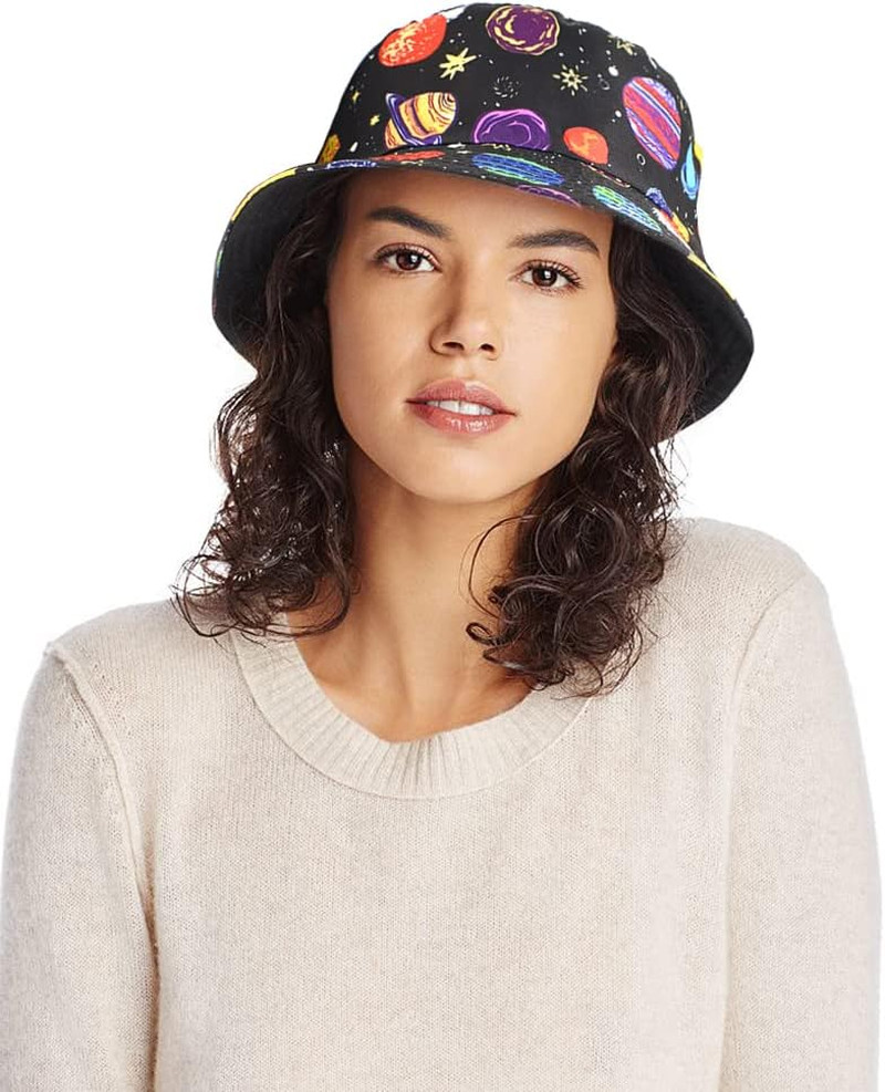 Unisex Bucket Hat Beach Sun Hat Aesthetic Fishing Hat for Men Women Teens, Rever
