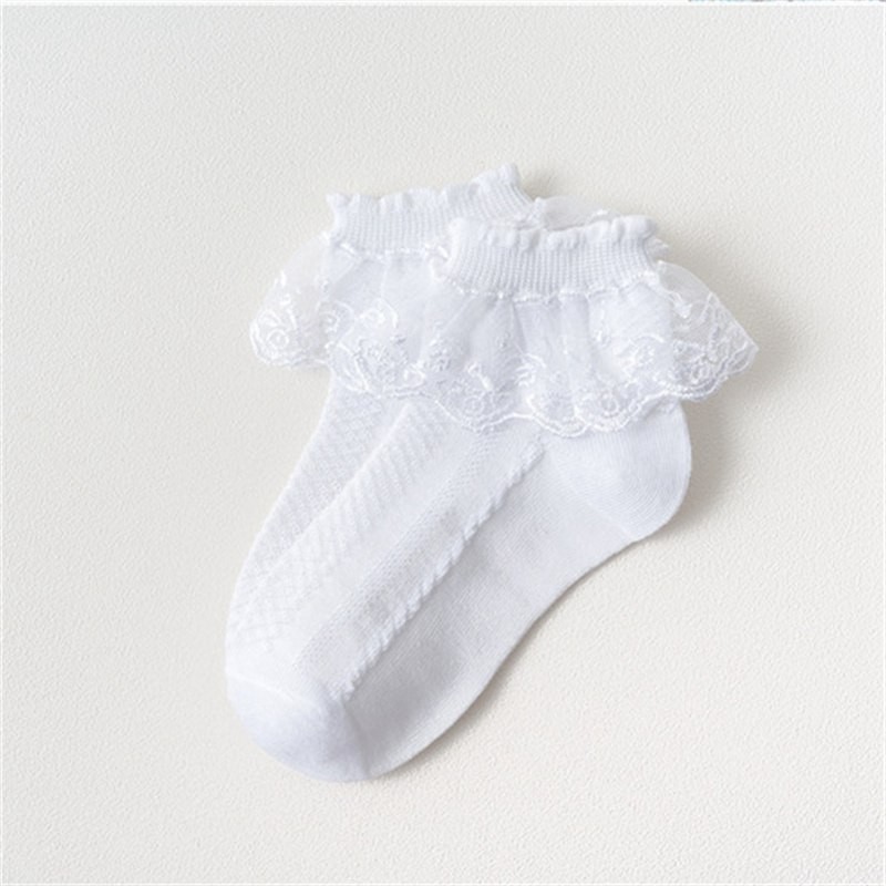 Children’s Lace Socks Thin Summer Cotton Princess Short Socks White Dance
