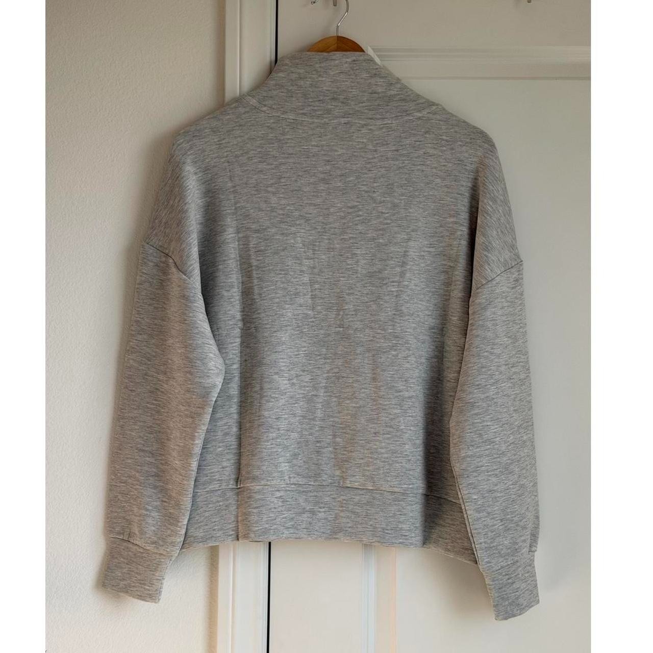 Varley Hawley Half-Zip Sweat in Light Grey Marl, Size Small
