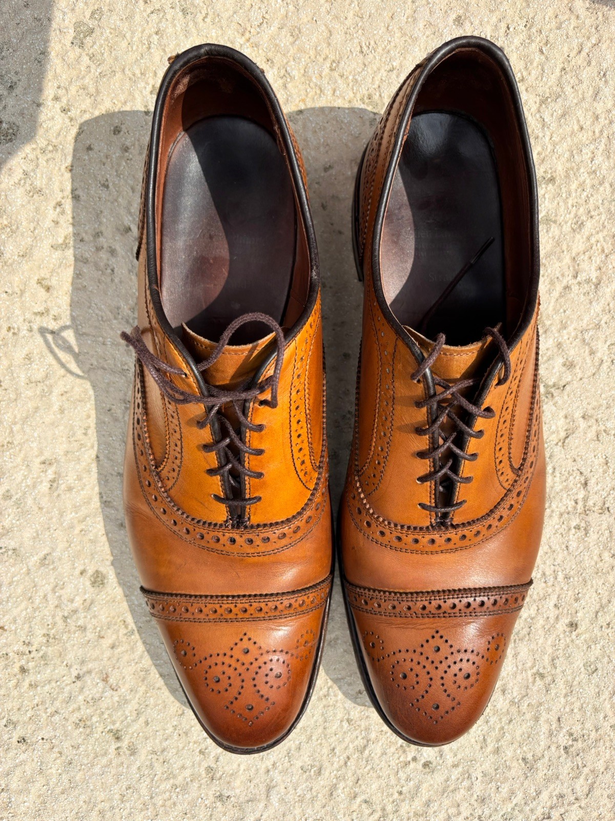 Allen Edmonds Walnut Strand 1635 Cap-Toe Oxford Brown Leather Dress Shoes Sz 13D