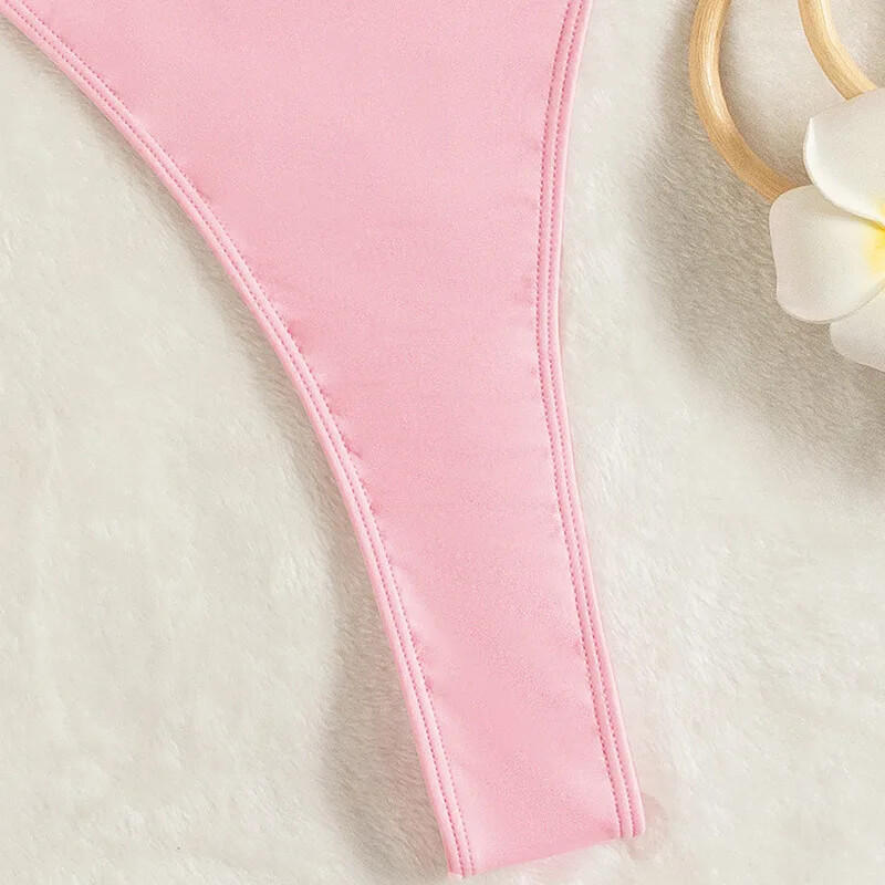 Womens Sexy Thong One Piece Swimsuit High Cut Out Monokini String Bathing Suits