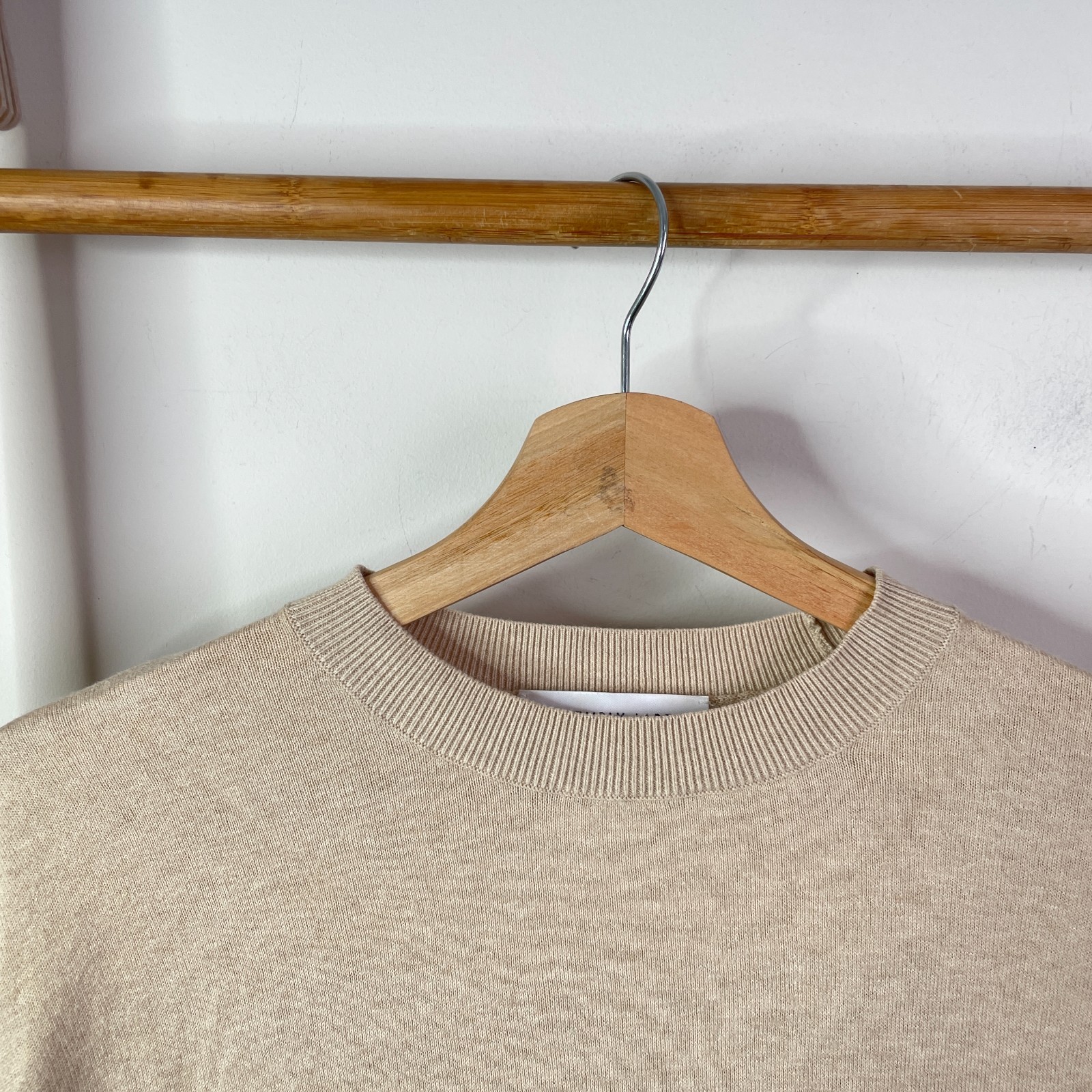 Assembly Label Jumper Mens Extra Small Brown Knit Cashmere Blend Crew Neck