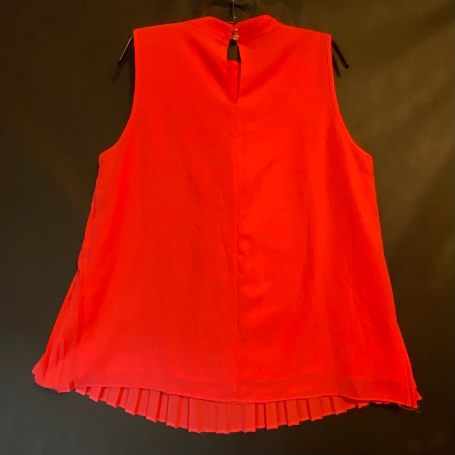 Liz Claiborne Coral-Colored Pleated Sleeveless Blouse Inner Lining Size L