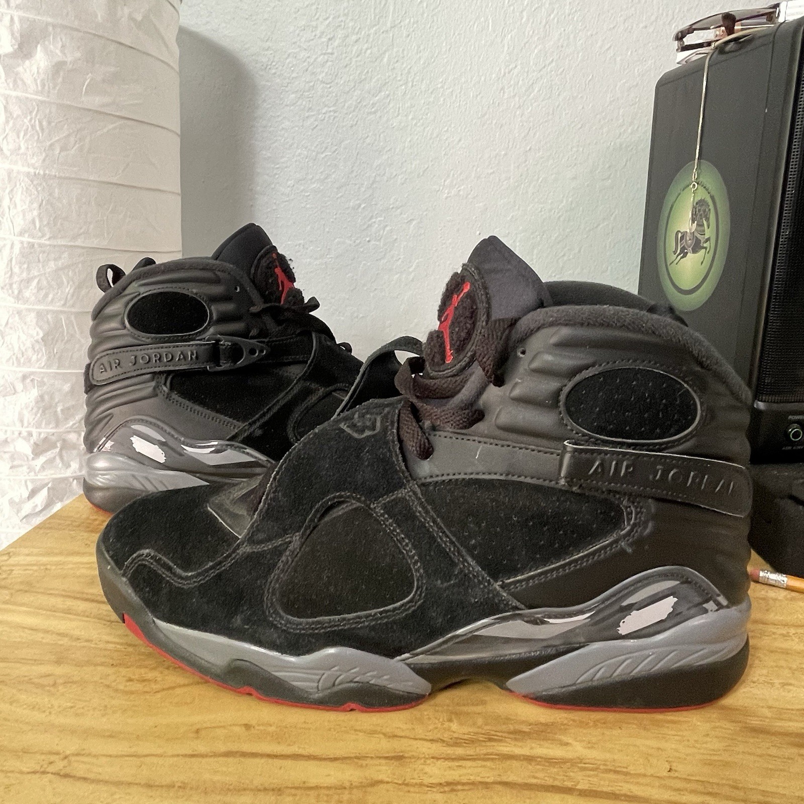 AIR JORDAN 8 VIII RETRO NBLACK GYM RED WOLF GREY Mens Size 11.5 305181-022