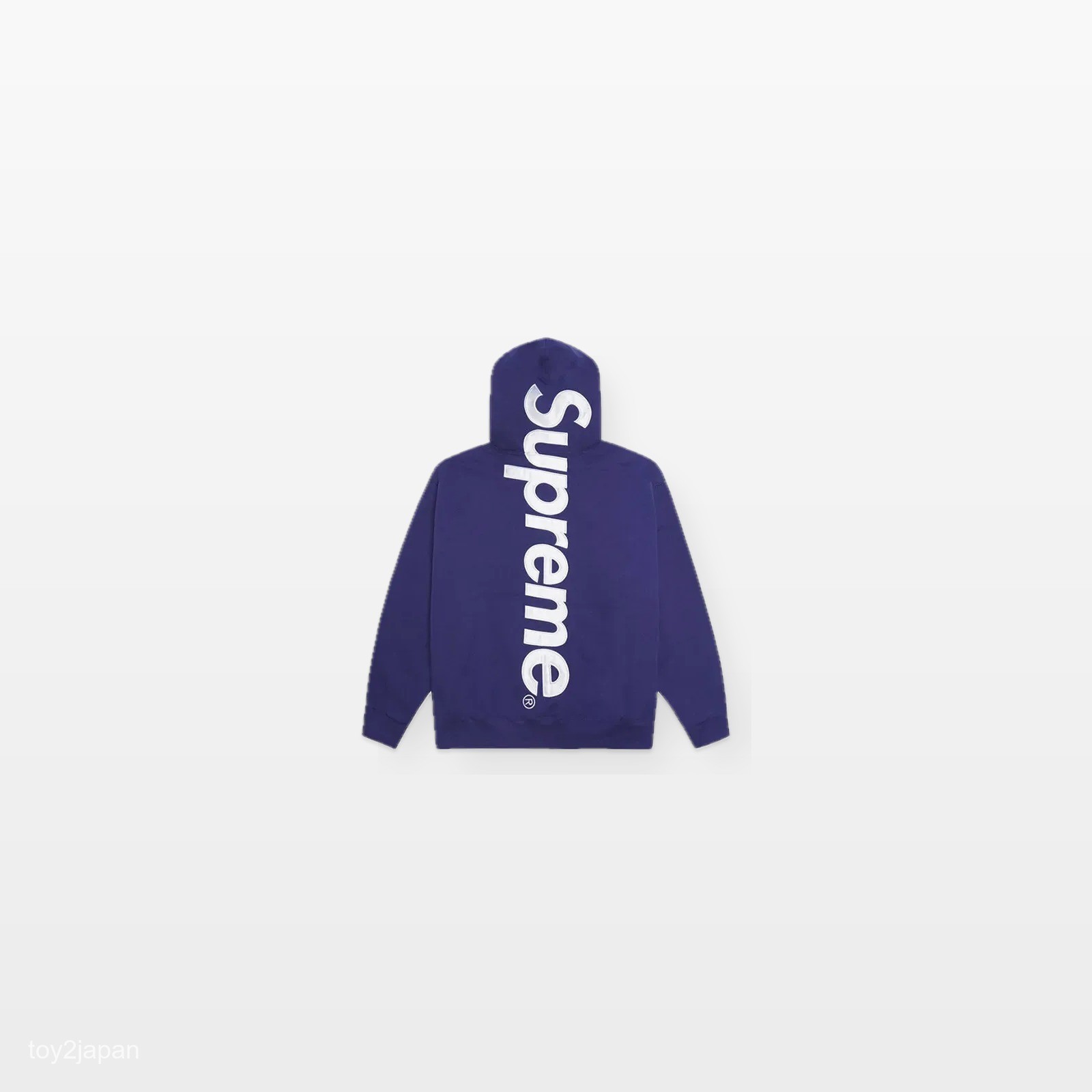 Supreme Satin Applique Hooded Sweatshirt Washed Navy Hoodie New