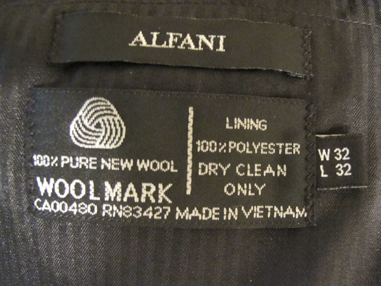 Alfani Dress Pants REDUCED Men’s Black 100% Wool 28X31.5 Flat Front Lined~FREE H