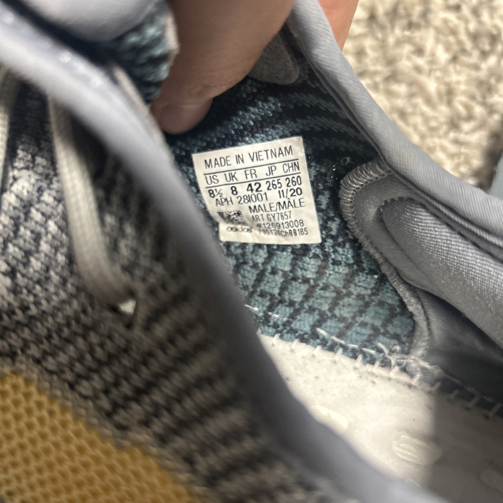 adidas Yeezy Boost 350 Ash Blue Men’s Sneakers Size 8.5