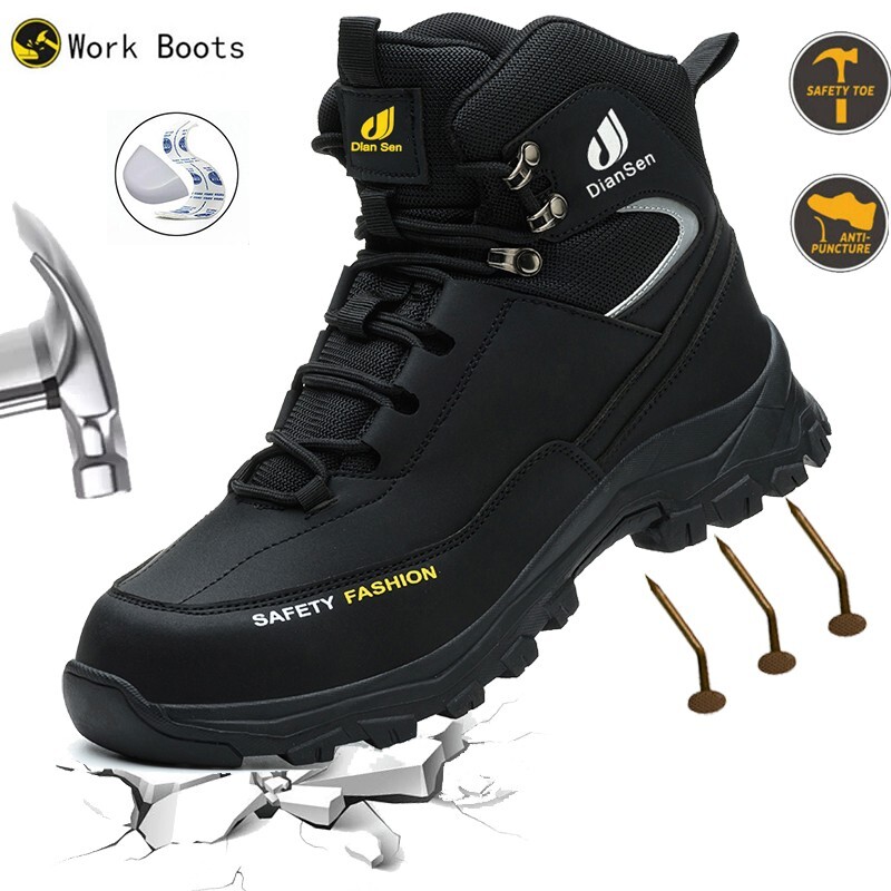 Roofing Shoes Men steel toe shoe Indestructible soles advanced non-slip traction