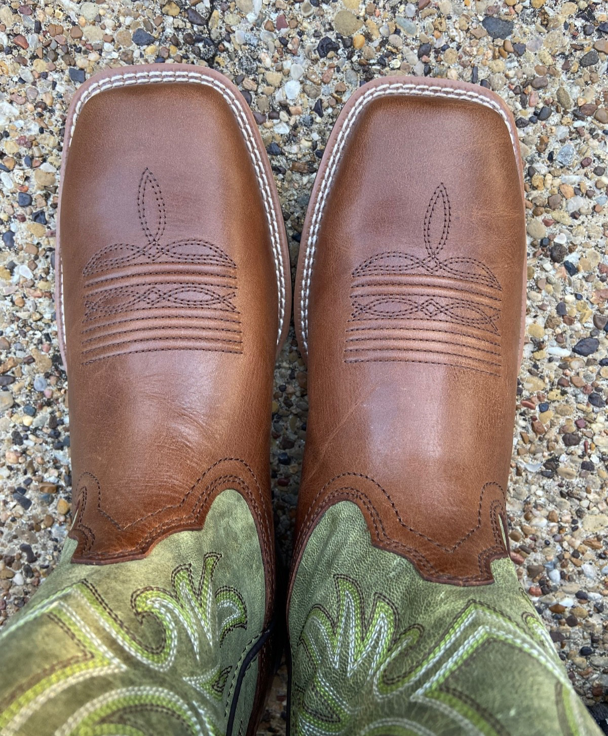 New Men’s ARIAT “SLINGSHOT” Tan/Green Leather 11″ Western Cowboy Boots 10053630
