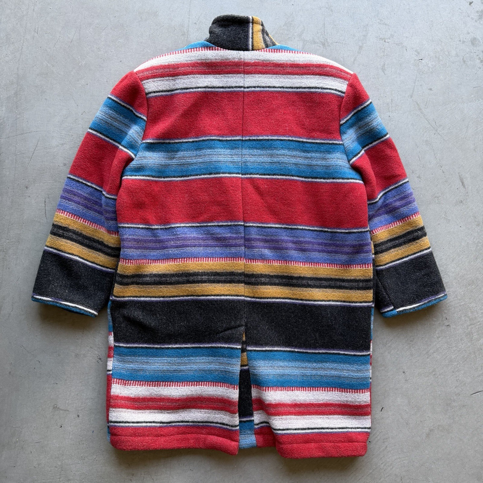 Vintage 70s Circle T Roughrider Womens L USA Wool Serape Coat Jacket Western