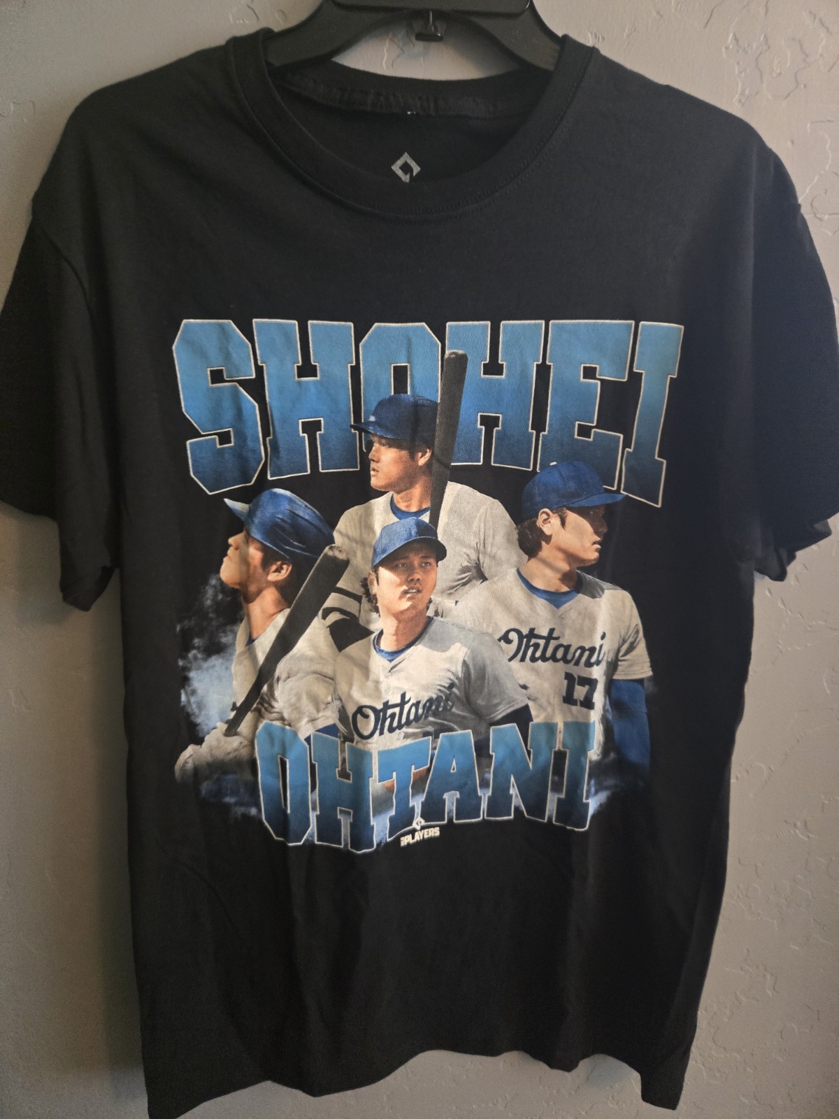 MLB Players Shohei Ohtani Black Graphic Print Logo Men’s Jersey Cotton T-Shirt M