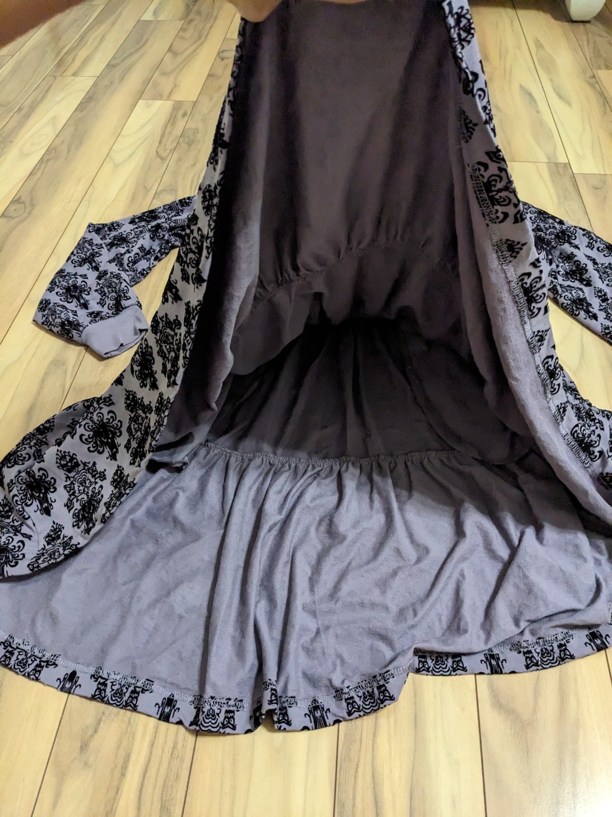 EUC! Disney Parks The Haunted Mansion Wallpaper Long Sleeve Collar Dress Size S