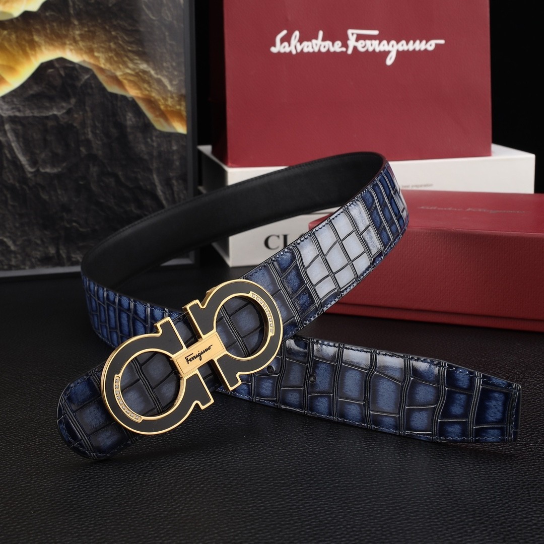 Made in Italy Handcrafted Ferragamo Belt Gift for Husband Width:3.8cm/1.5in