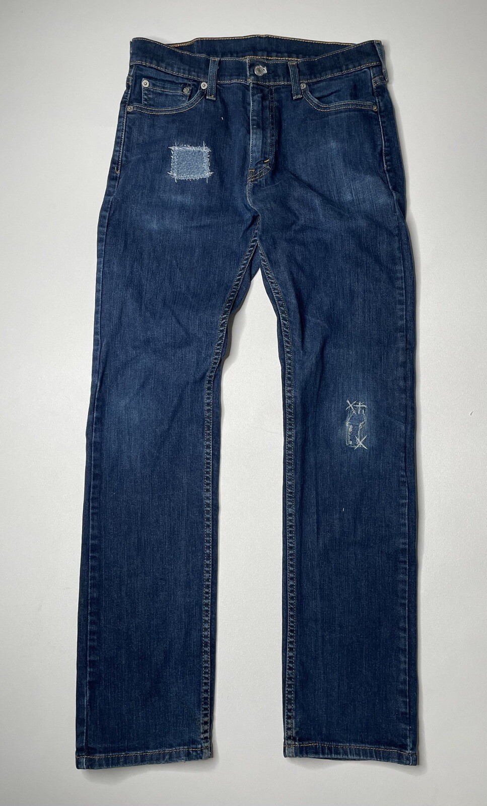 Vintage Wash Levi’s 513 Slim Straight Leg Denim Blue Jeans 30 x 31