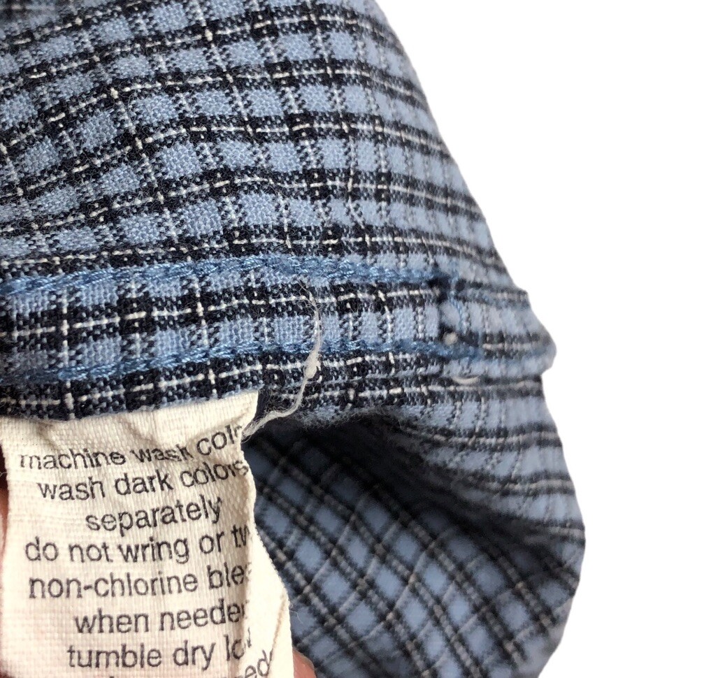 J Crew Shirt Men L Blue Plaid Short Sleeve Cotton Short Sleeve Button Y2K Preppy
