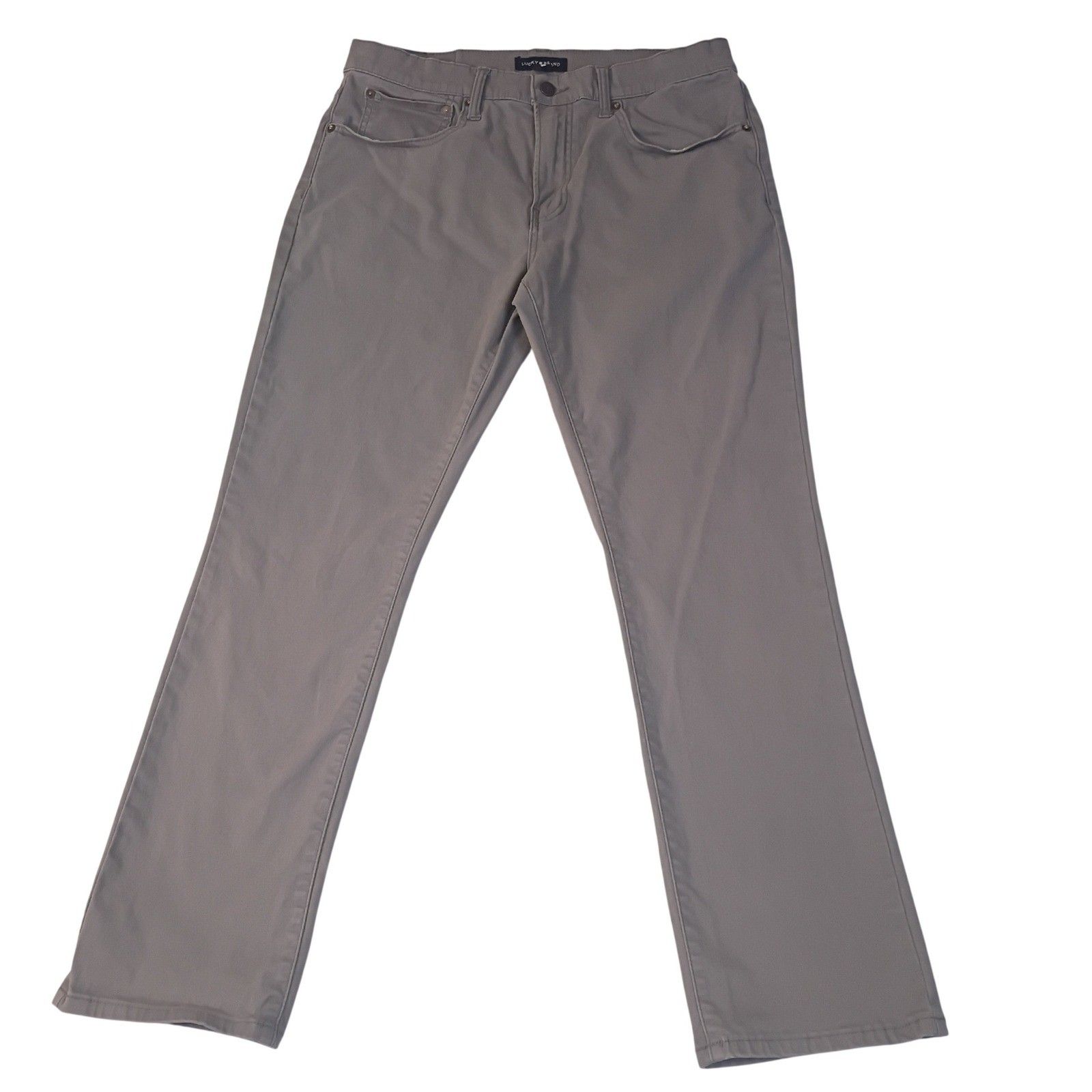Lucky Brand 223 Straight Mens Gray Chino Pants 32×30 Stretch Cotton Casual