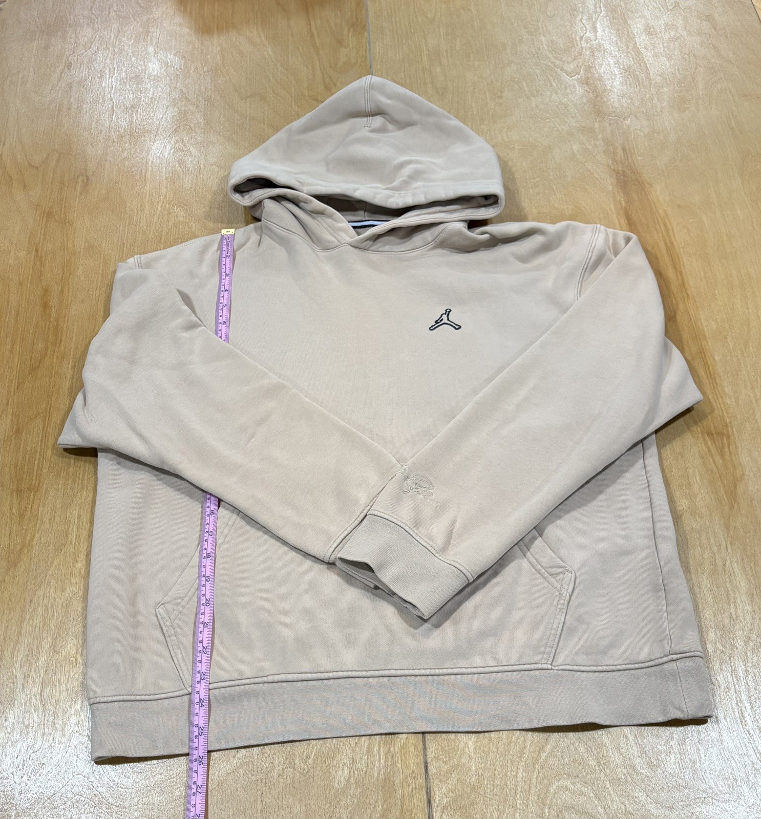 Air Jordan Nike Men MVP Fleece Pullover Hoodie Sandrift Brown Tan L