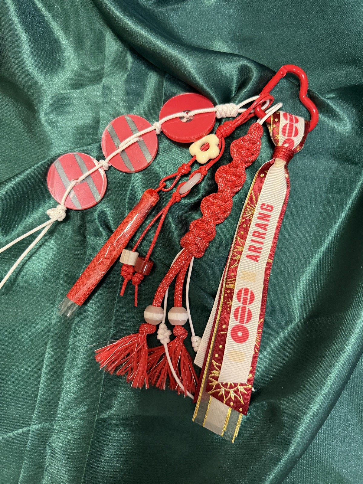 Large BTS Arirang bag charm keyring keychain red logo Korean style concert love