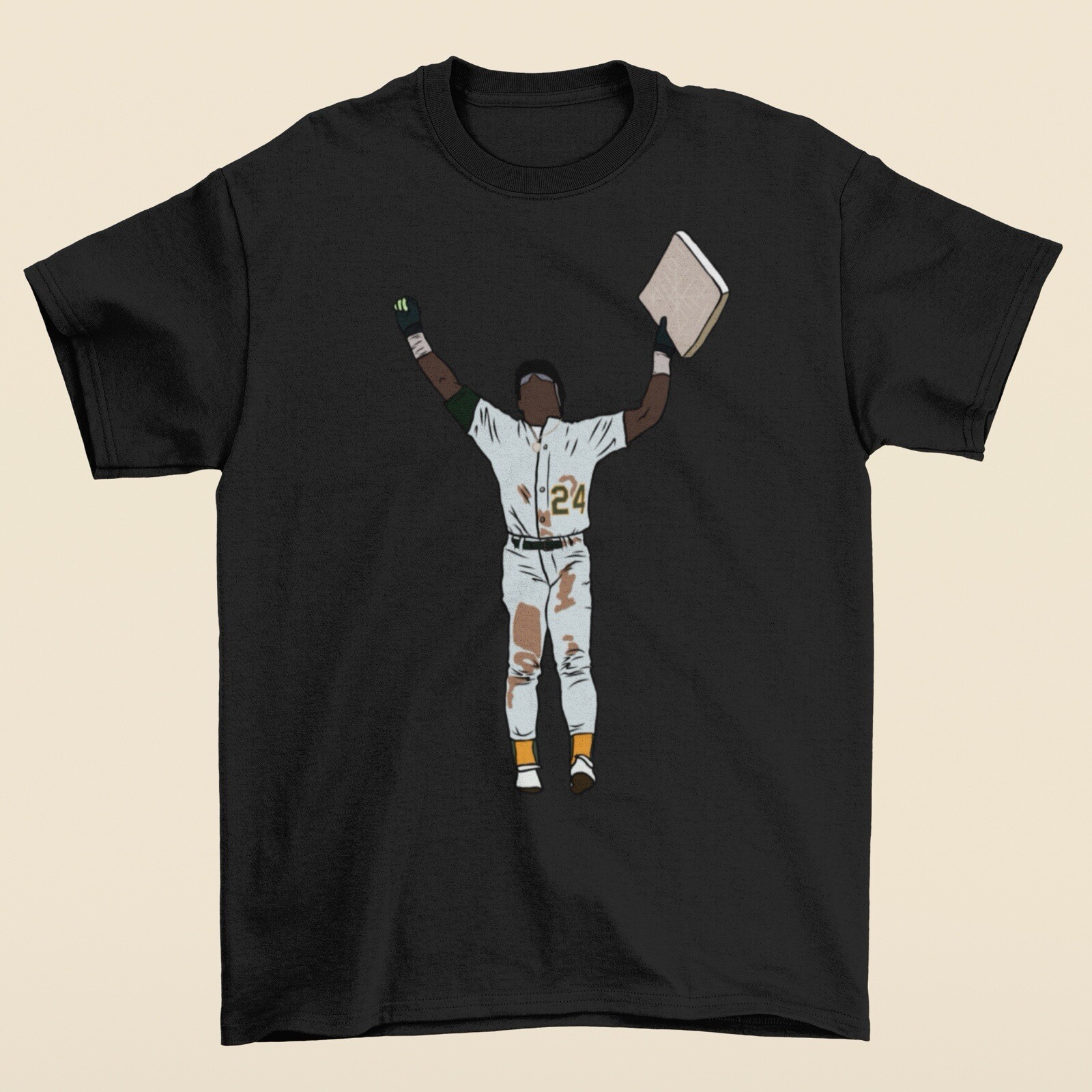 Rickey Henderson Stolen Base Celebration Baseball T-Shirt