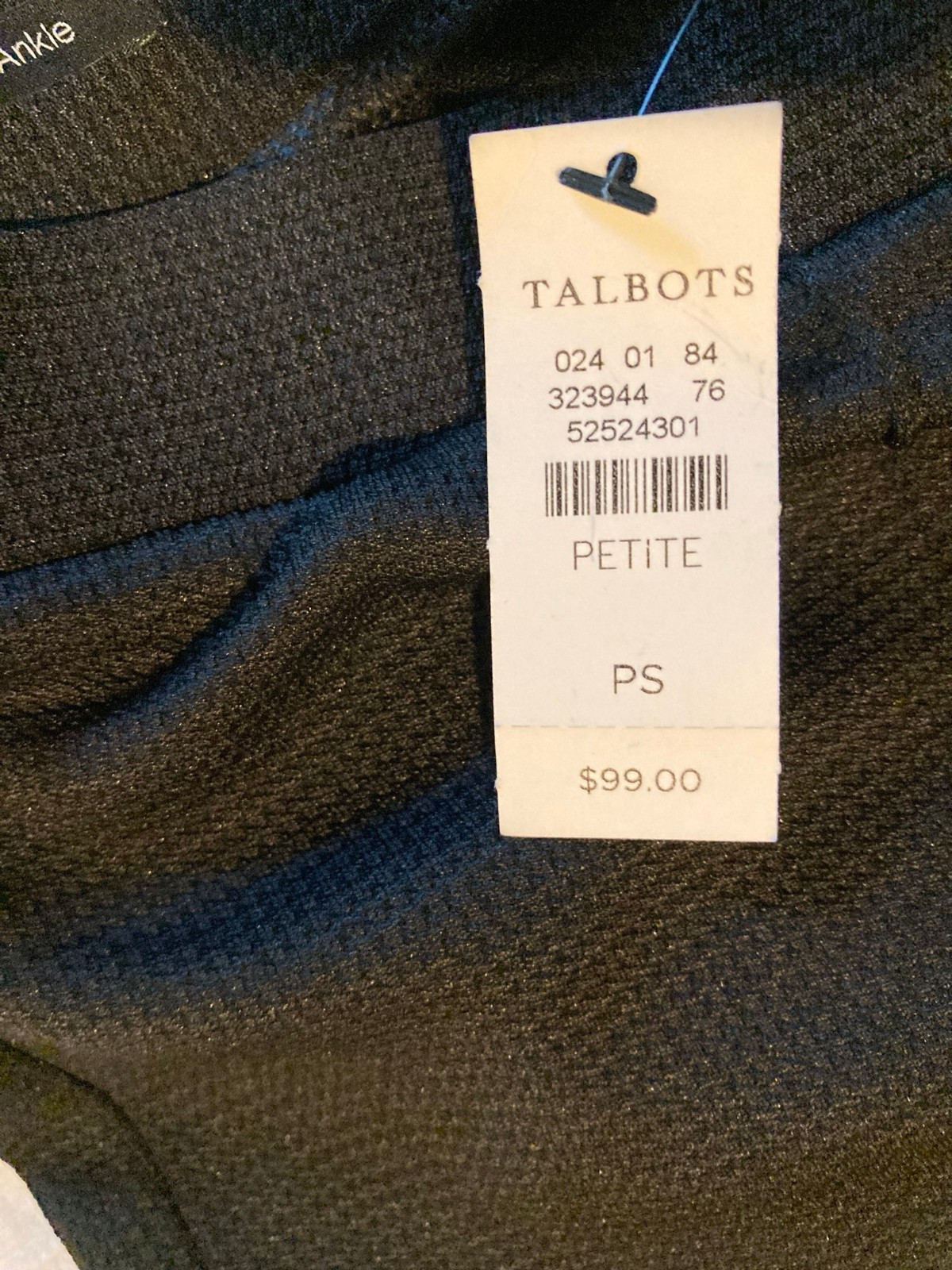 Talbots skinny ankle pants small petite, slate gray NWT