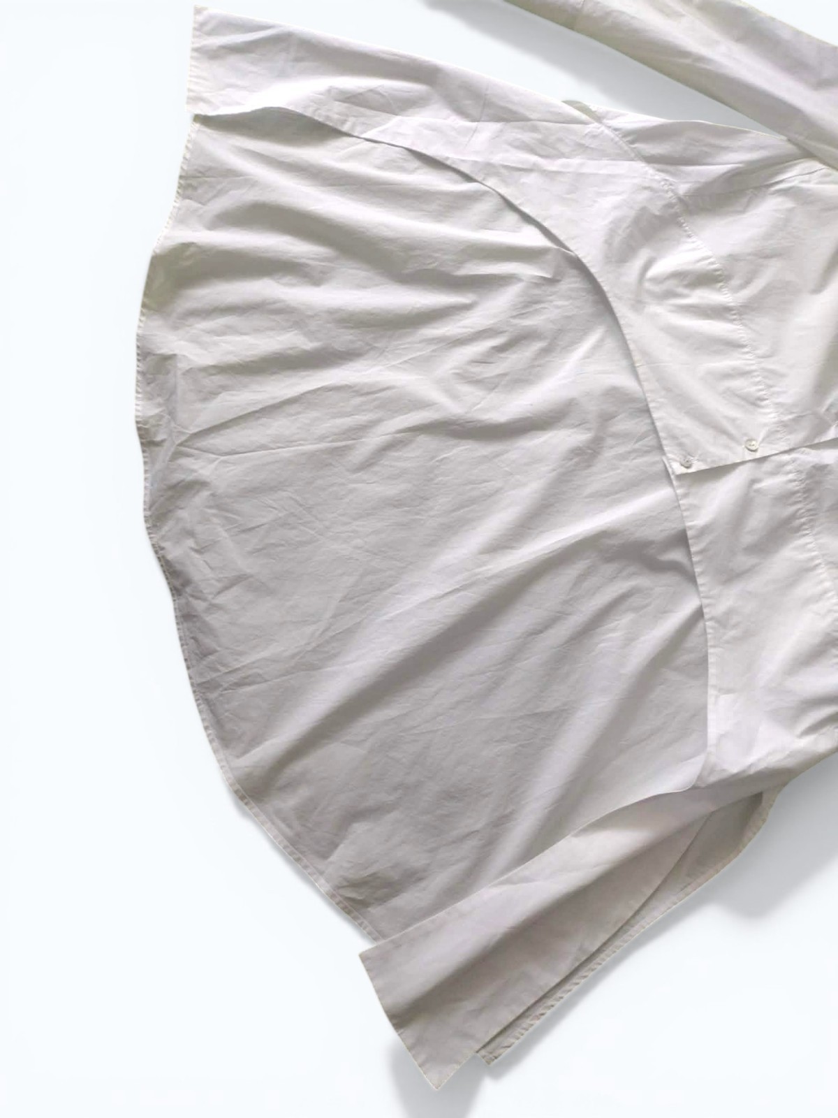 BALOSSA White Cotton Avant-Garde Shirt IT 42 EU 38 Extreme Asymmetric Tail Top